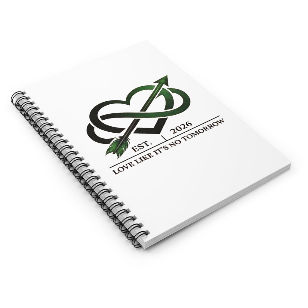Love Like It's No Tomorrow Spiral Notebook – Motivational Ruled Journal Heart Graphic