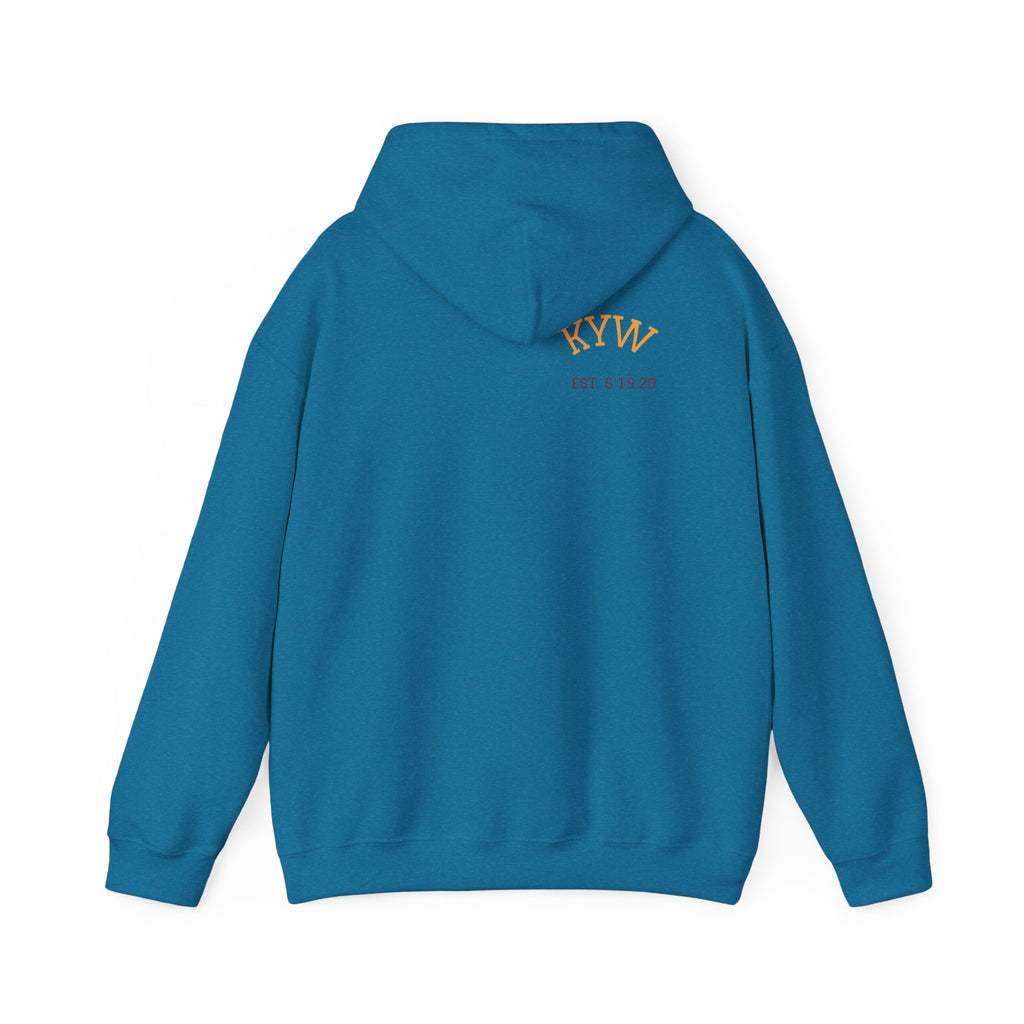 KYW — Inspirational Gold & Burgundy Crown Graphic Hoodie