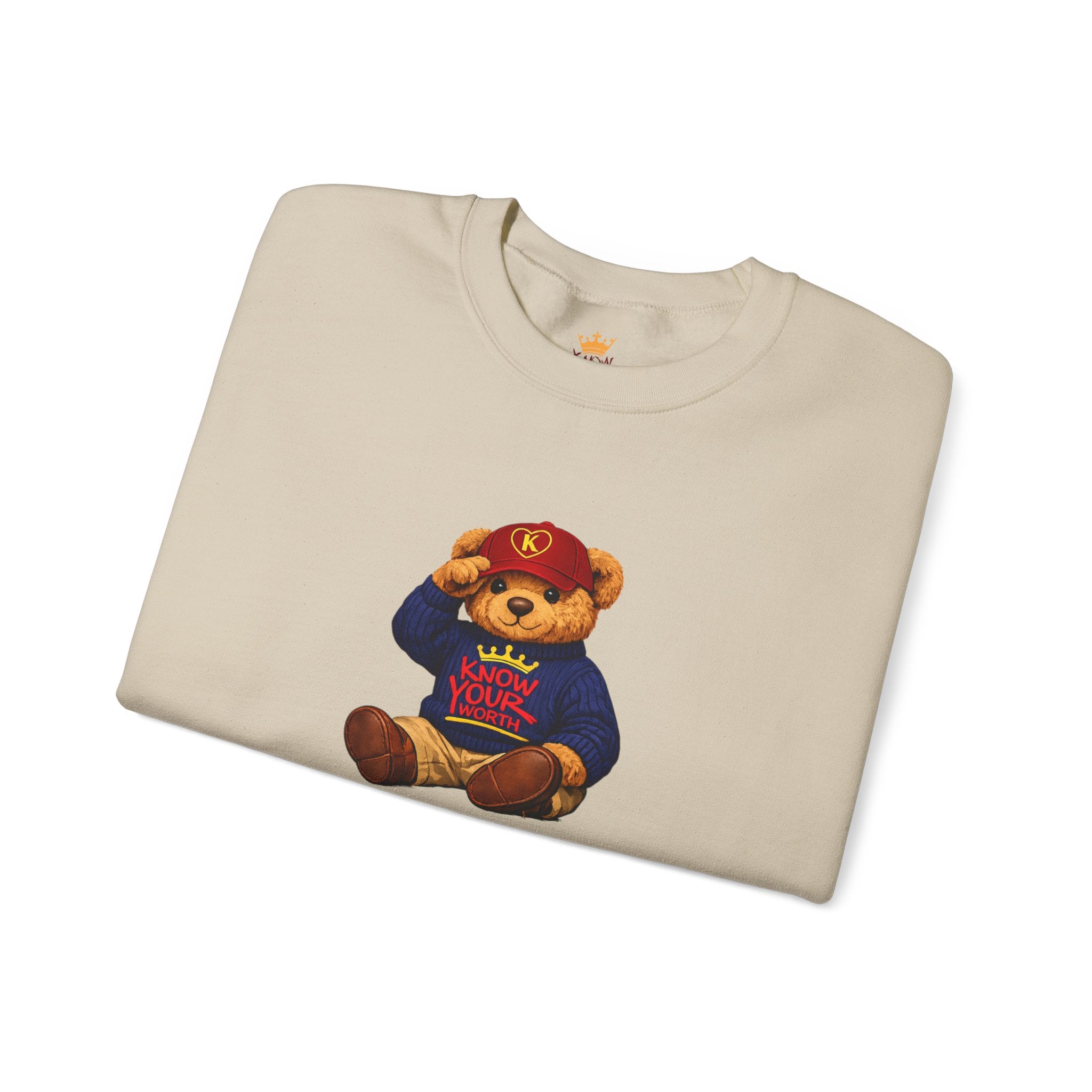 Know Your Worth - Royal KYW Bear Graphic - Crewneck Sweatshirt