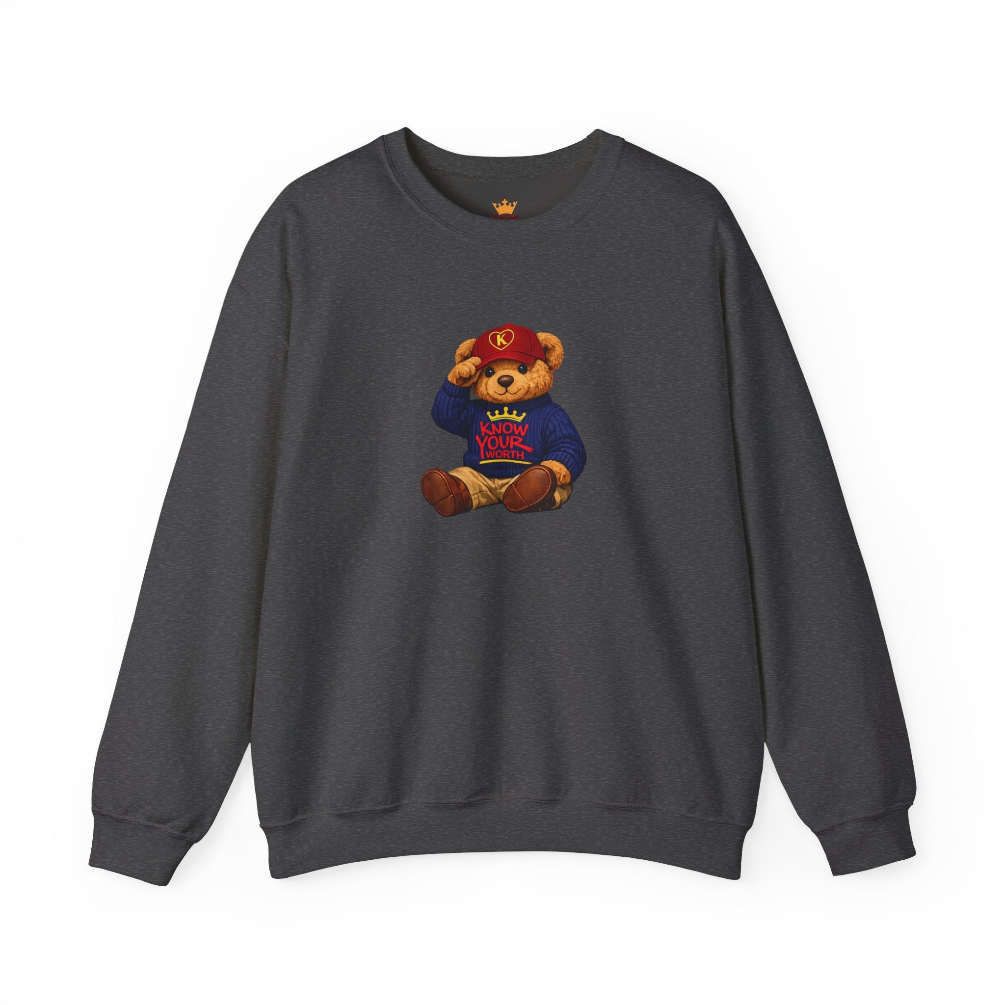 Know Your Worth - Royal KYW Bear Graphic - Crewneck Sweatshirt