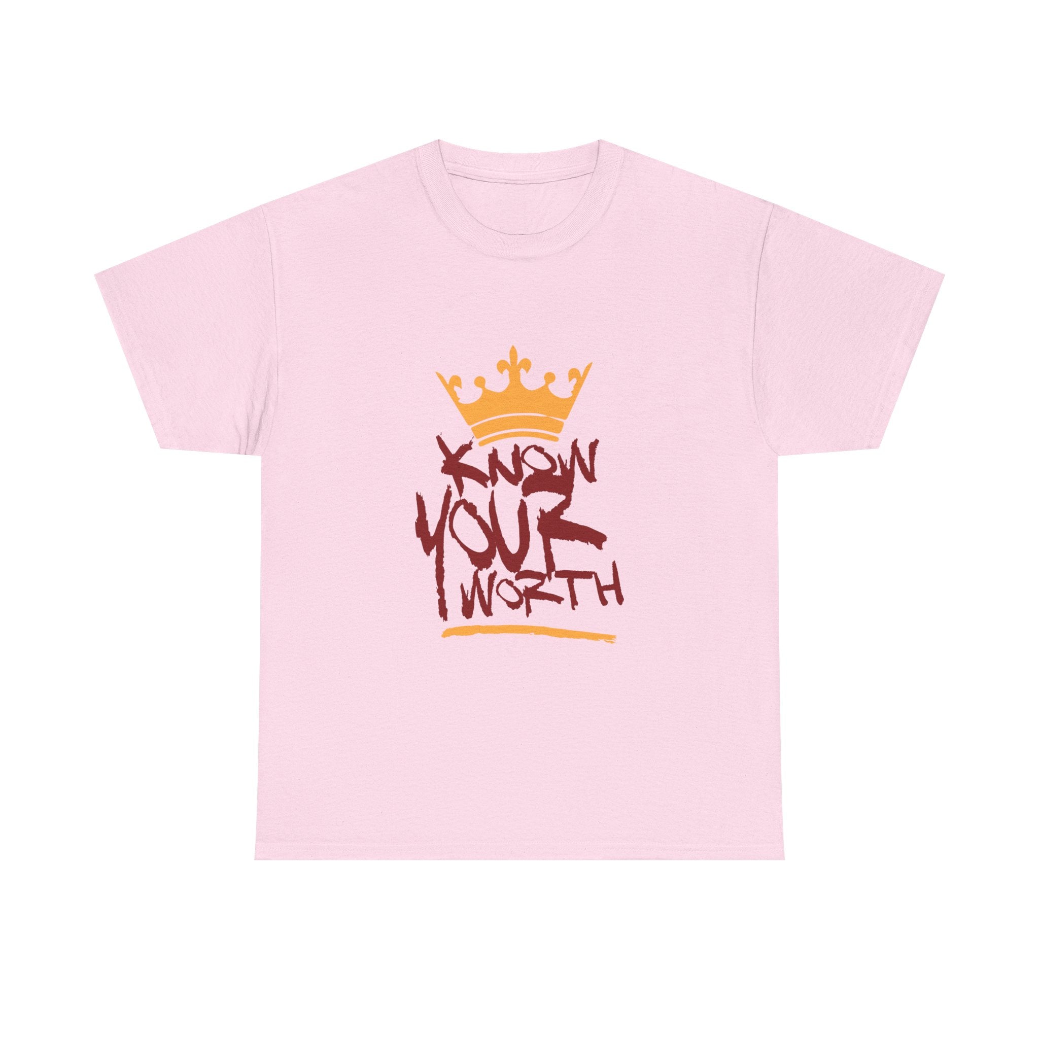 KYW — Inspirational Gold & Burgundy Crown Graphic Pink Tee