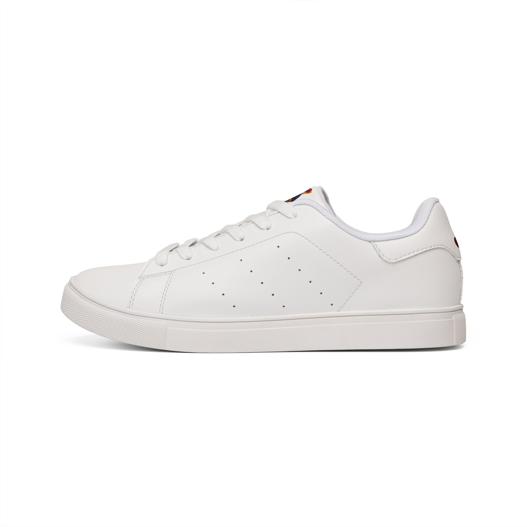 Know Your Worth Low-Top Teddy Bear Leather Sneakers — Minimal White Casual Shoes
