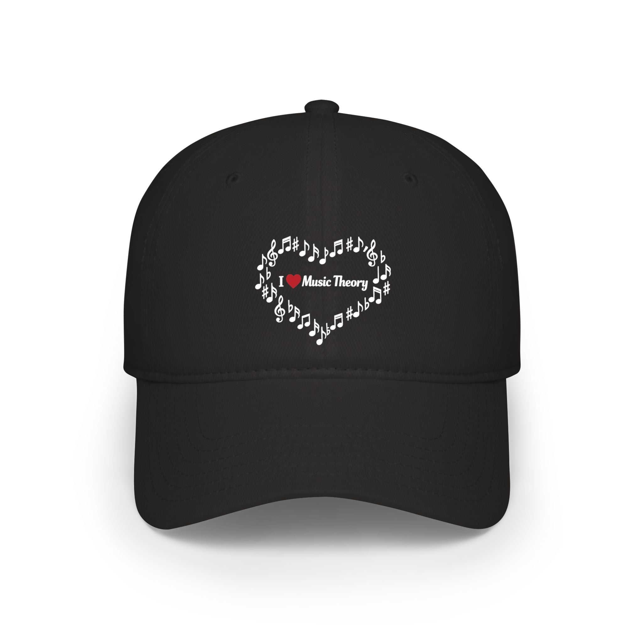 I Love Music Theory - Black Low Profile Baseball Cap