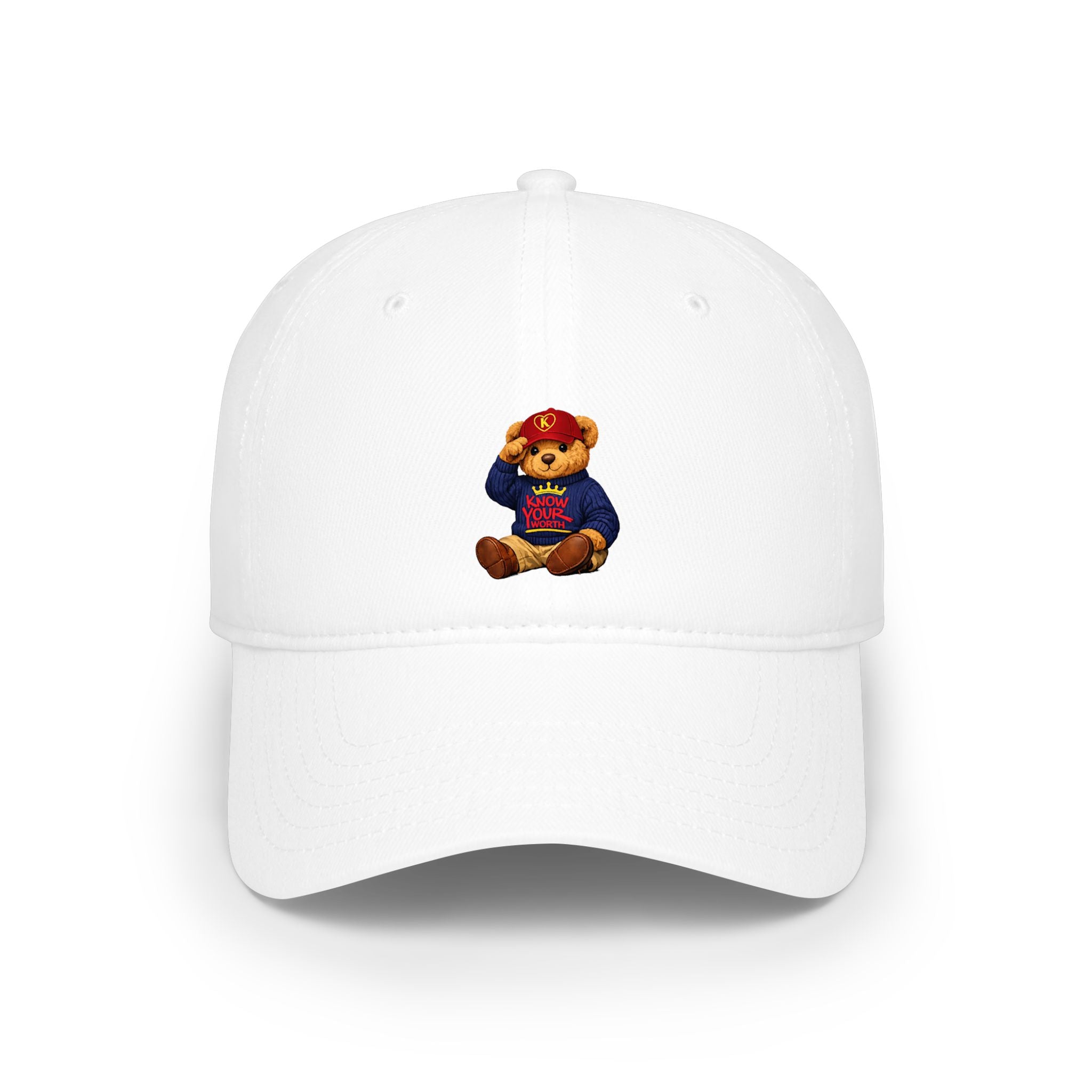 Know Your Worth - Brown Teddy Bear - Low Profile Baseball Cap