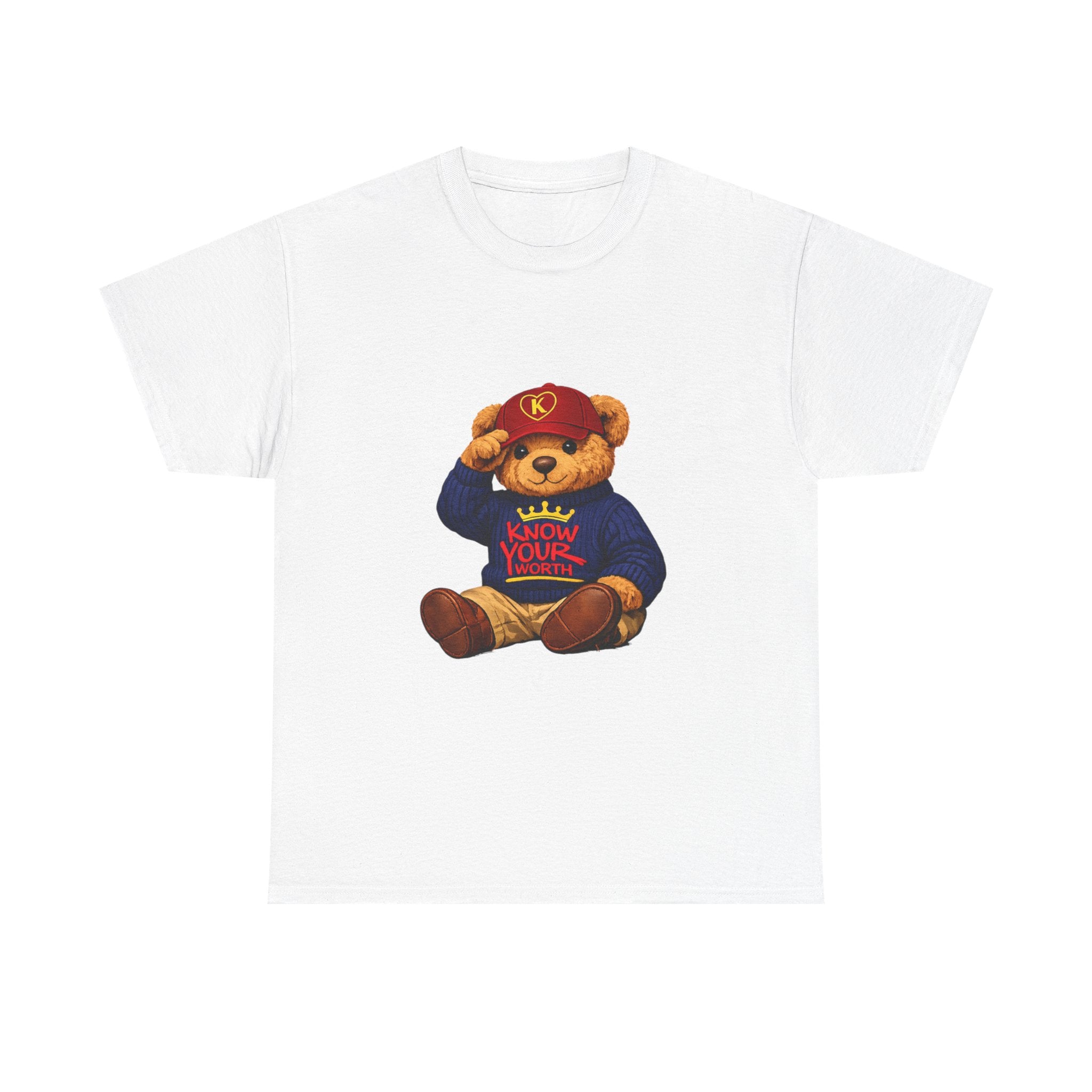 Know Your Worth — Inspirational Big Teddy Bear Graphic Tee