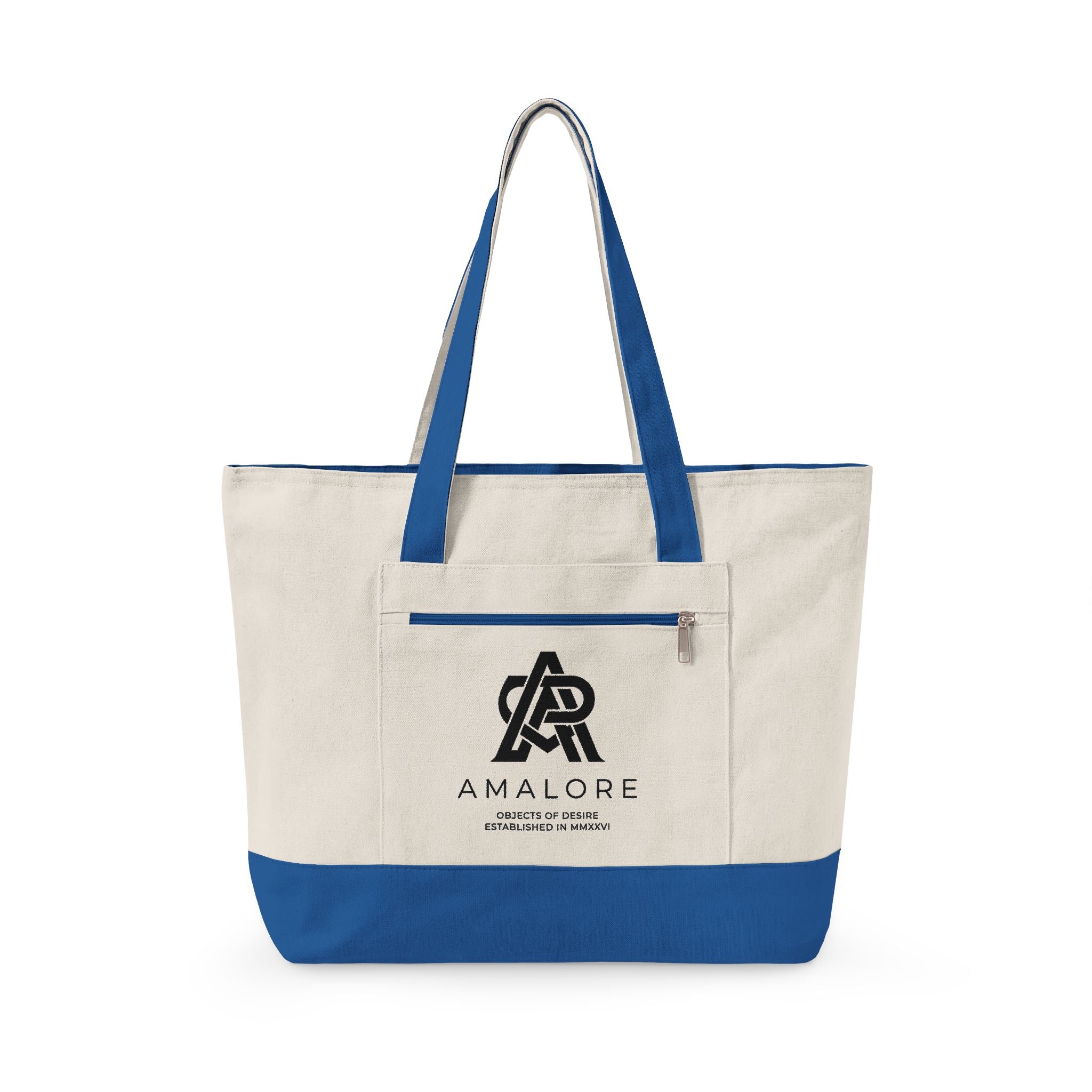 Amalore Canvas Tote Bag — Zippered Beach & Market Tote