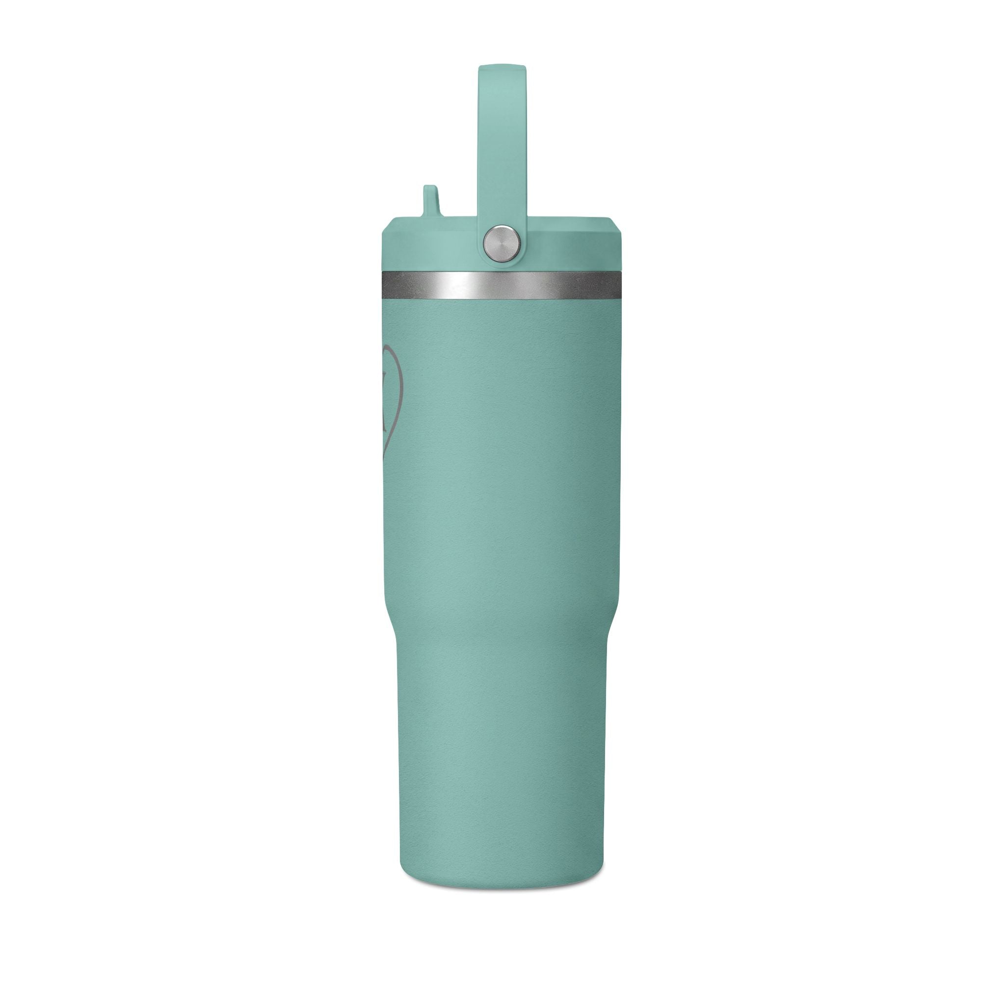 Monogram Heart Tumbler — 32oz - Know Your Worth Est. 61920 - Insulated Travel Cup with Initial 'Heart K'