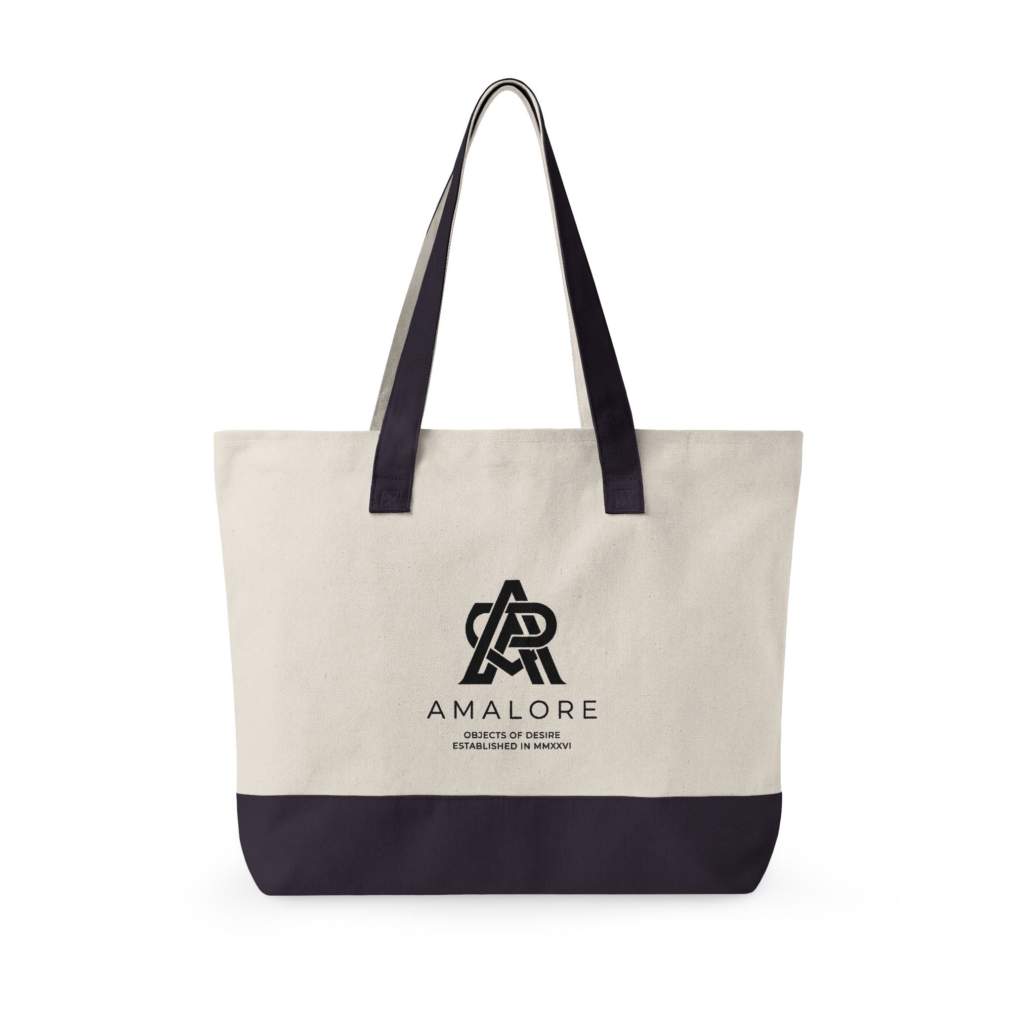 Amalore Canvas Tote Bag — Zippered Beach & Market Tote