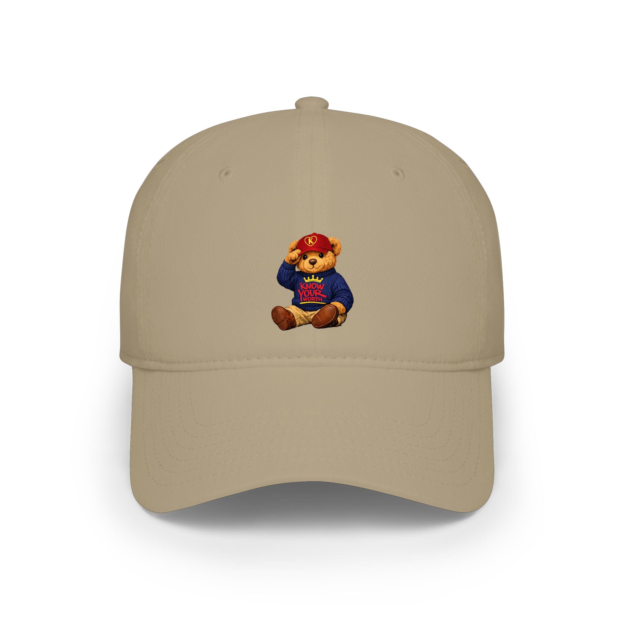 Know Your Worth - Brown Teddy Bear - Low Profile Baseball Cap