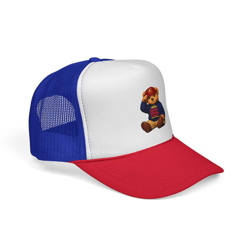 Trucker Cap - Teddy Bear Graffiti "Know Your Worth" Mesh Hat
