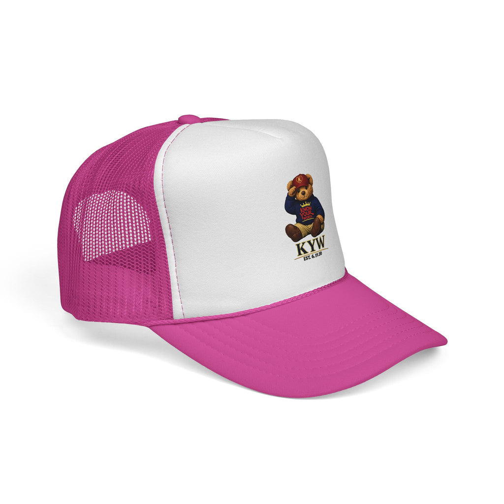 Trucker Cap - Teddy Bear Graffiti "Know Your Worth" Mesh Hat