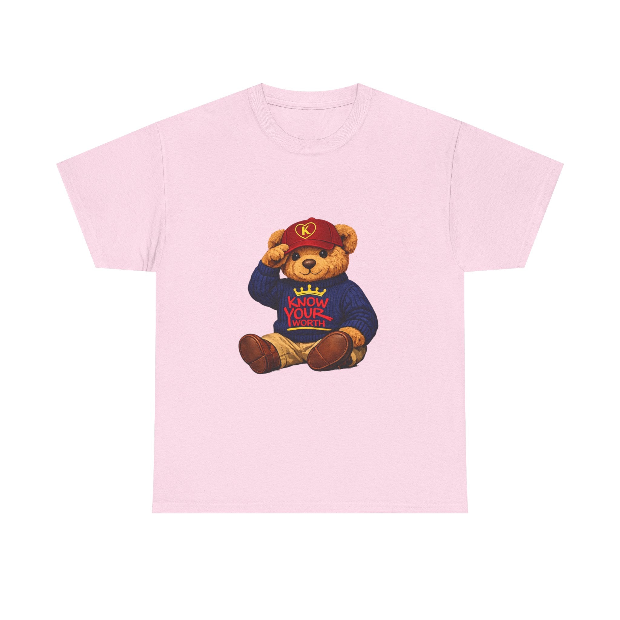 Know Your Worth — Inspirational Big Teddy Bear Graphic Tee
