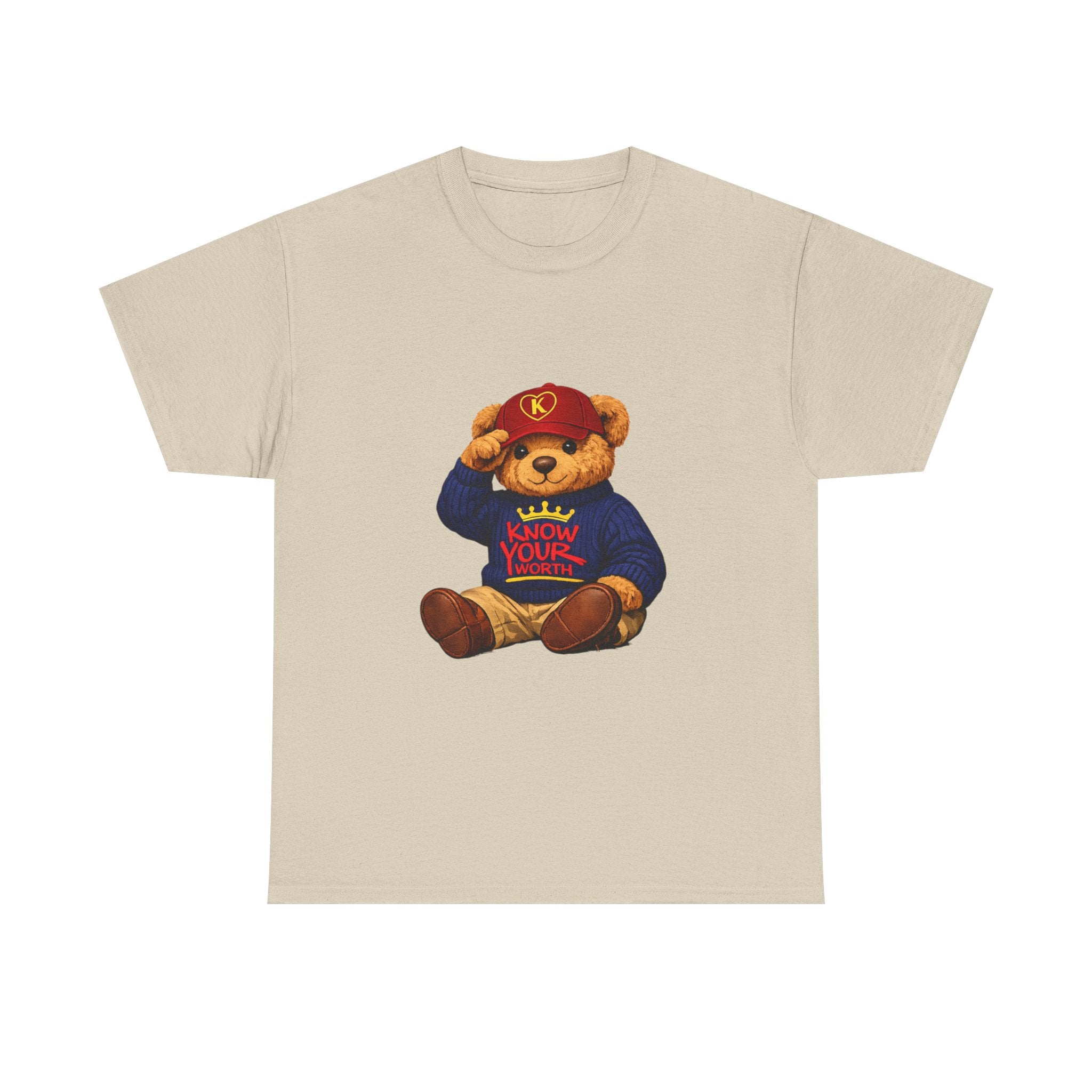 Know Your Worth — Inspirational Big Teddy Bear Graphic Tee