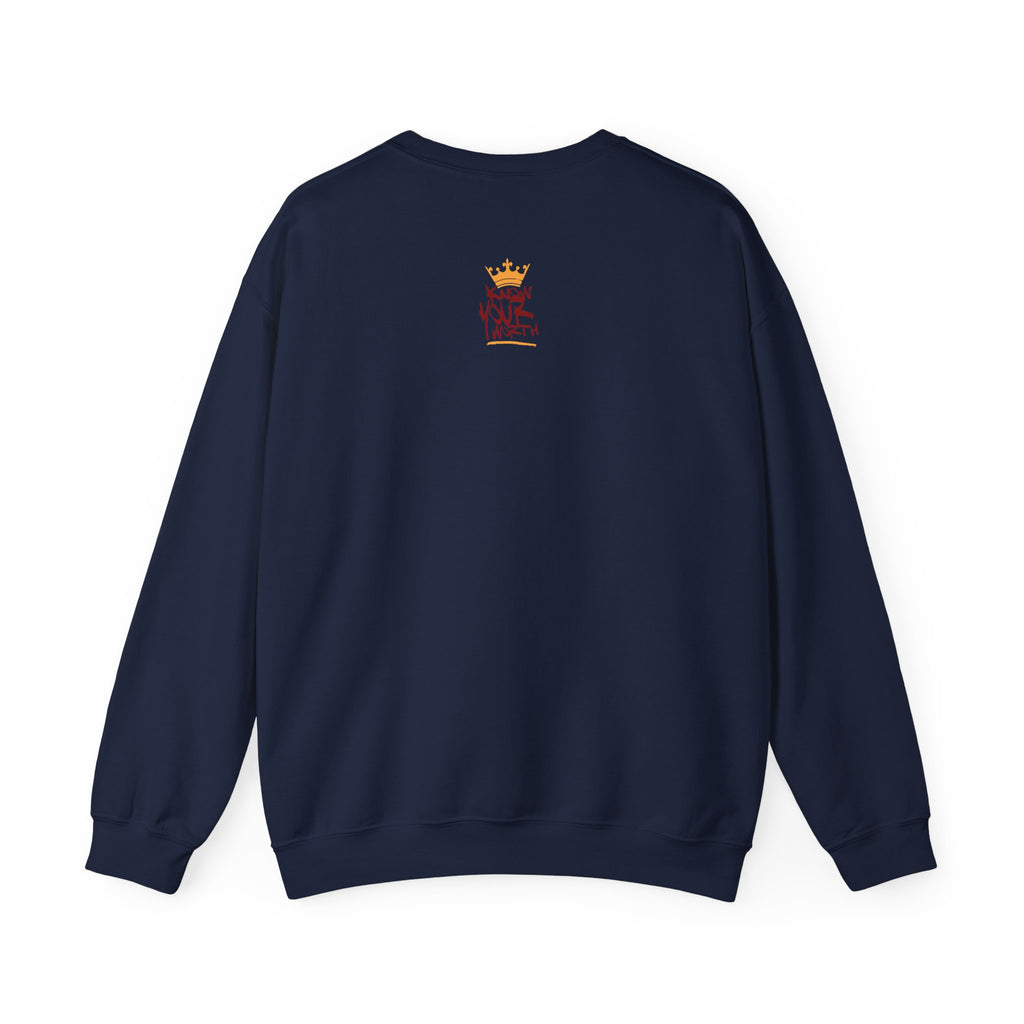 Know Your Worth - Royal KYW Bear Graphic - Crewneck Sweatshirt
