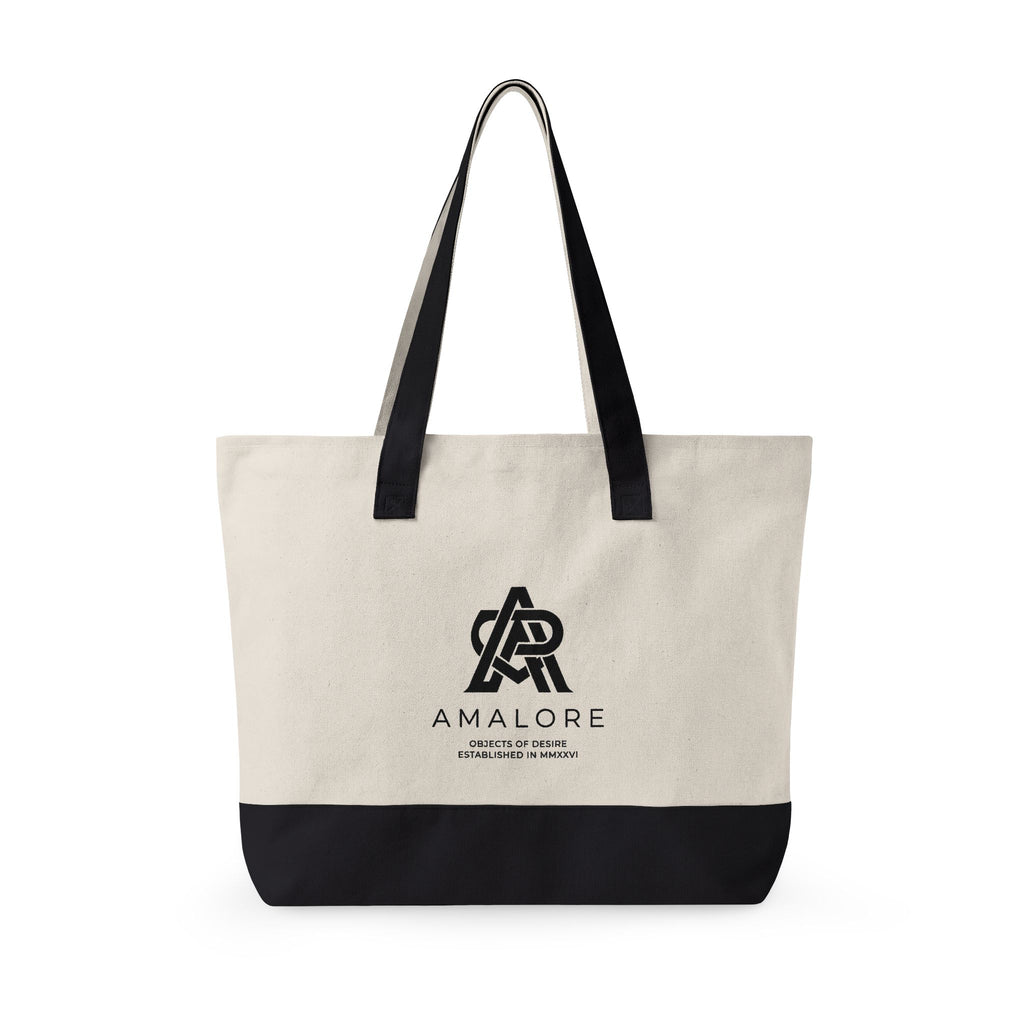 Amalore Canvas Tote Bag — Zippered Beach & Market Tote