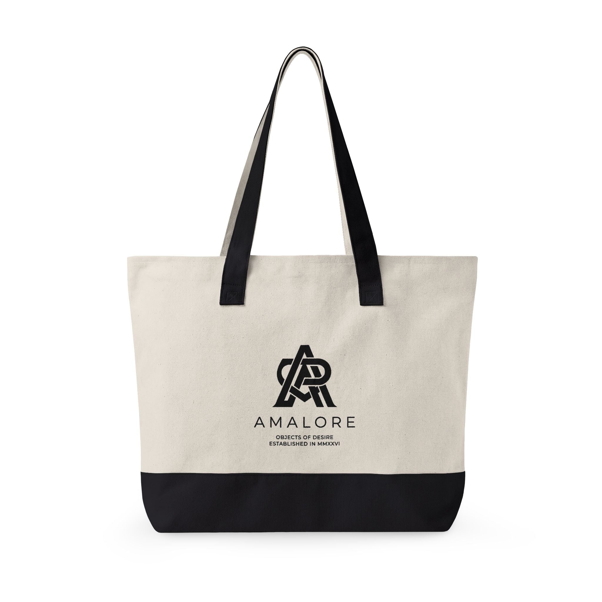 Amalore Canvas Tote Bag — Zippered Beach & Market Tote