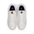 Know Your Worth Low-Top Teddy Bear Leather Sneakers — Minimal White Casual Shoes