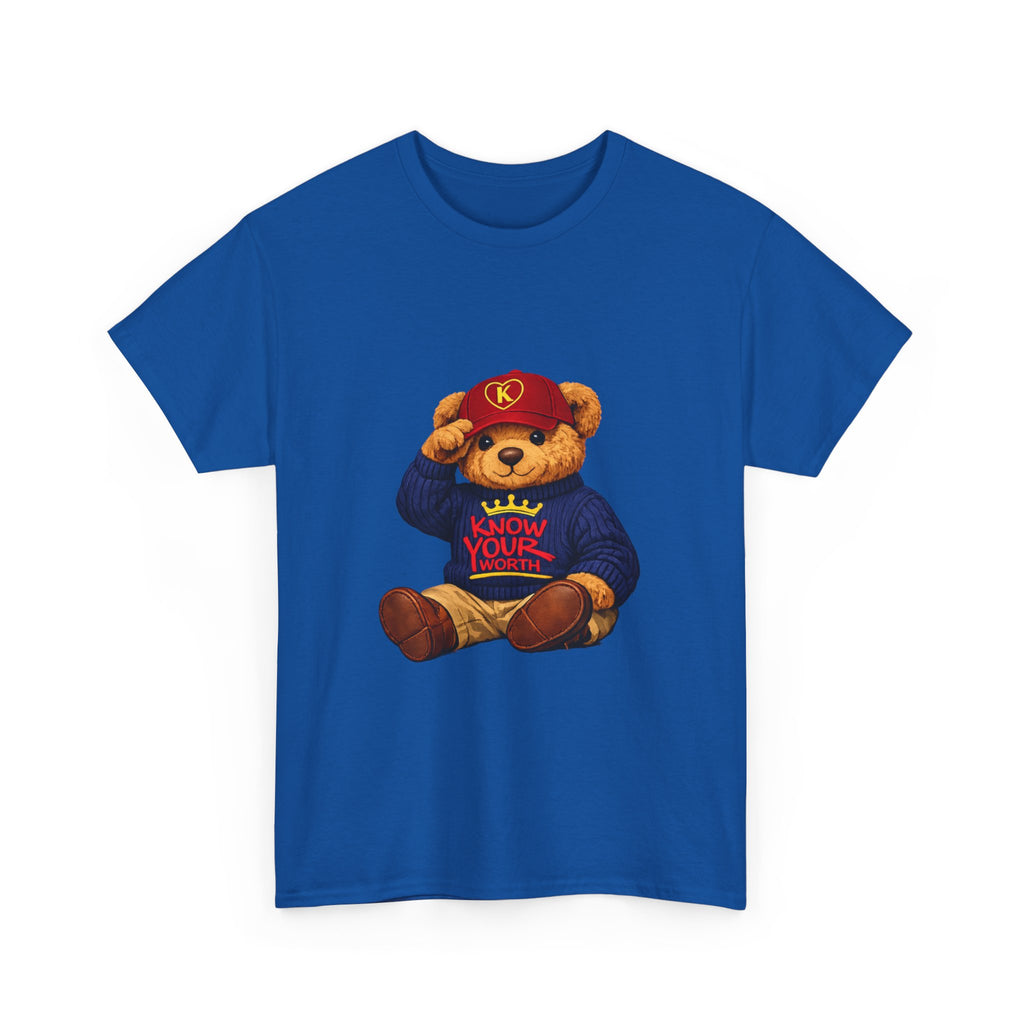 Know Your Worth — Inspirational Big Teddy Bear Graphic Tee