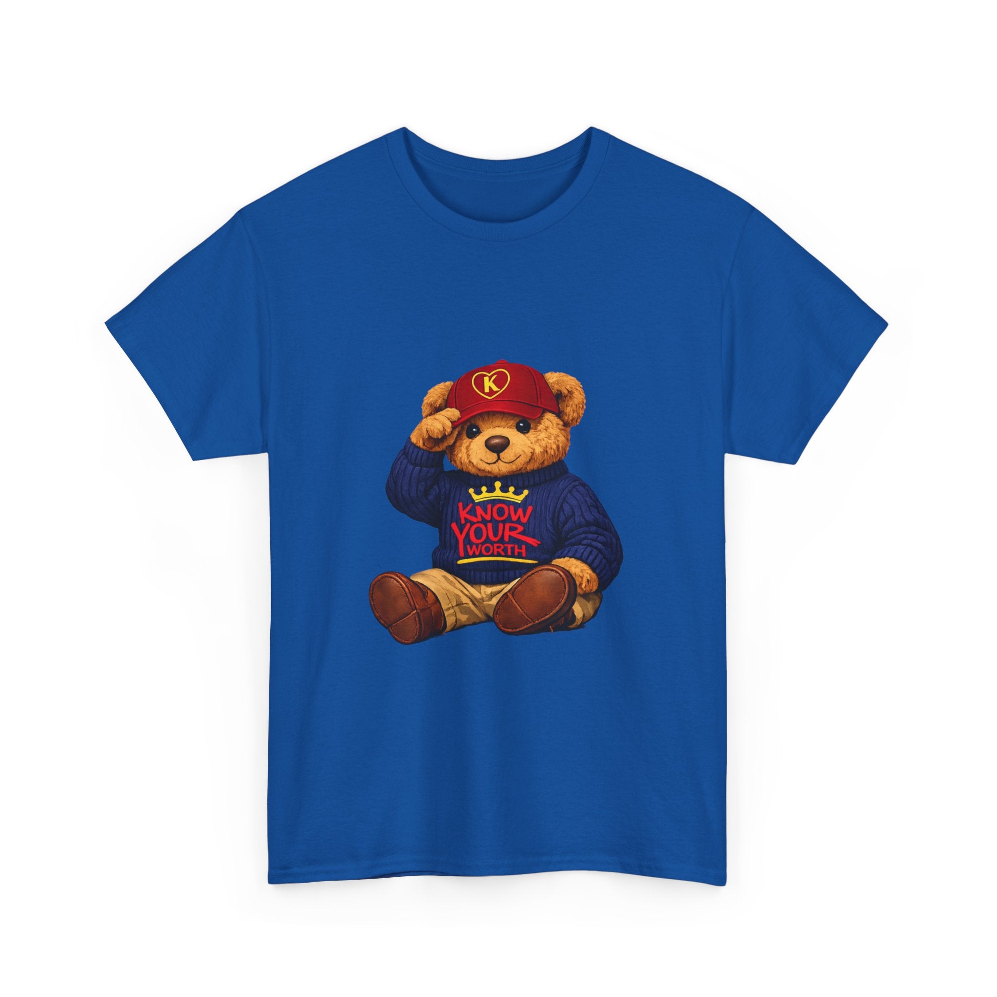 Know Your Worth — Inspirational Big Teddy Bear Graphic Tee