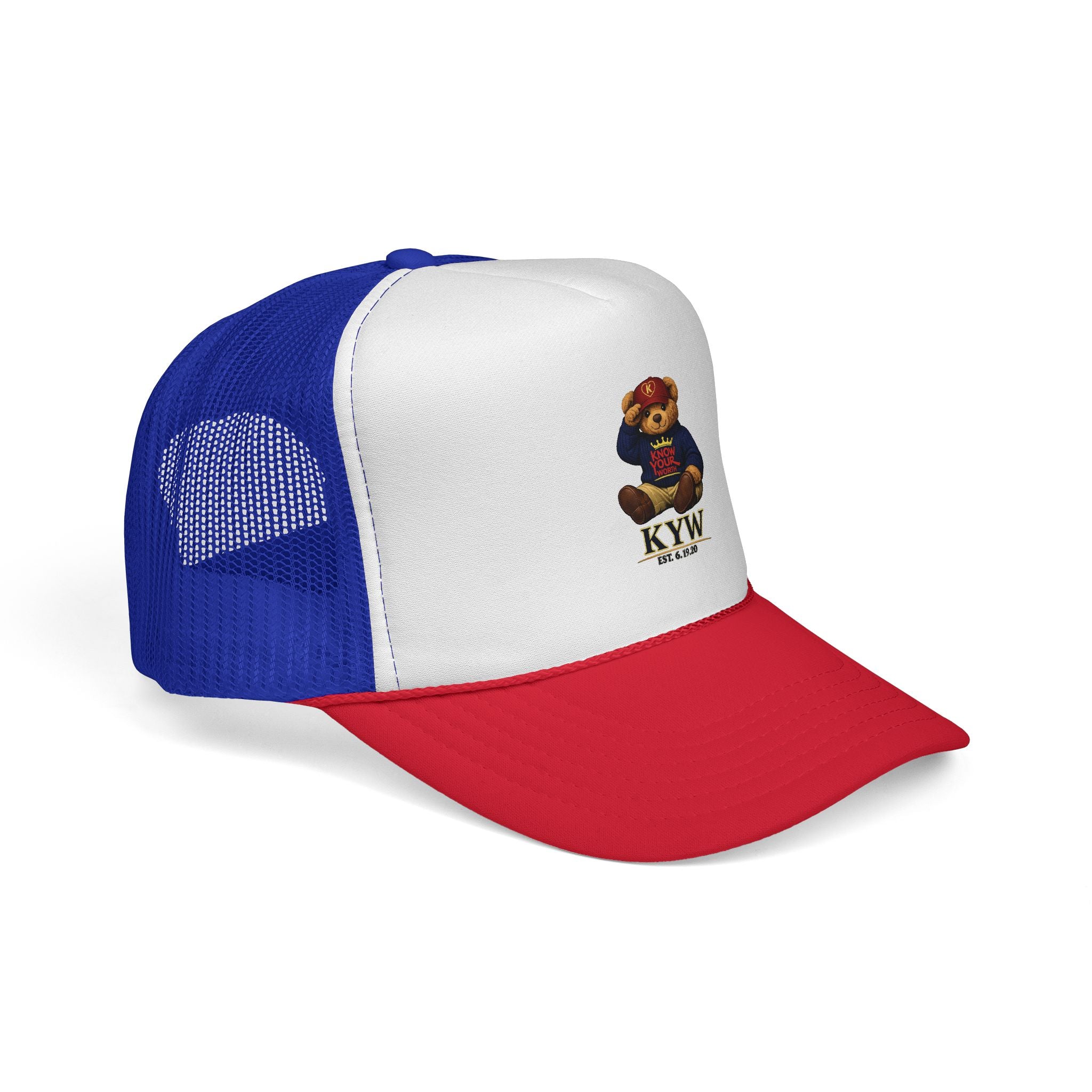 Trucker Cap - Teddy Bear Graffiti "Know Your Worth" Mesh Hat