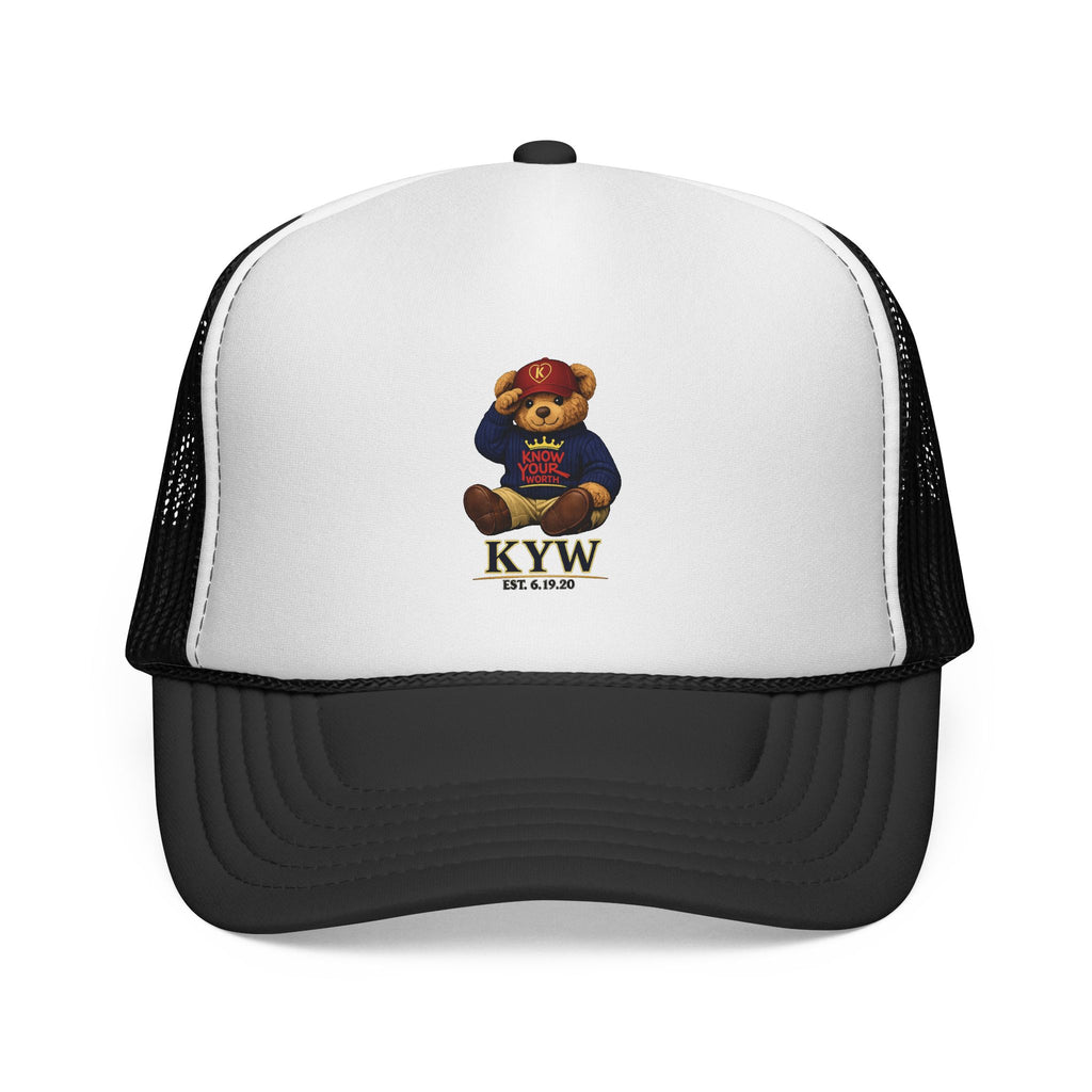 Trucker Cap - Teddy Bear Graffiti "Know Your Worth" Mesh Hat