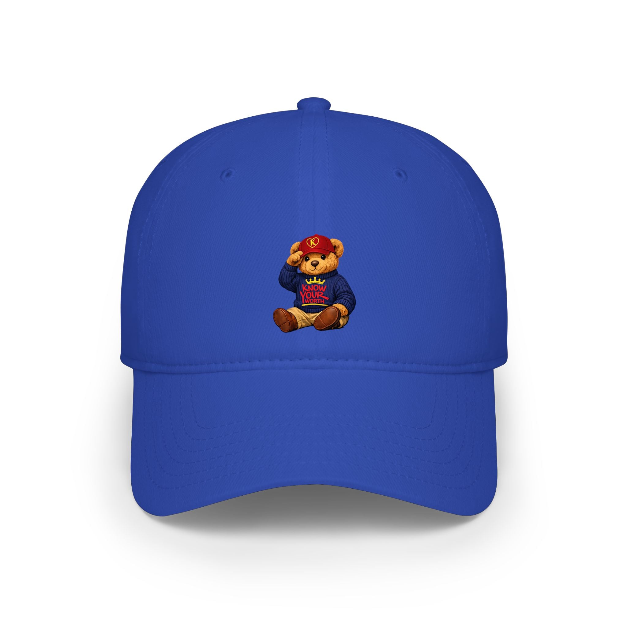 Know Your Worth - Brown Teddy Bear - Low Profile Baseball Cap