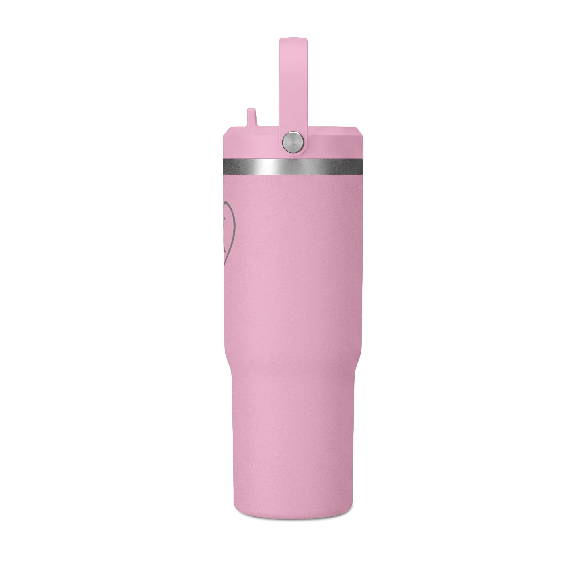 Monogram Heart Tumbler — 32oz - Know Your Worth Est. 61920 - Insulated Travel Cup with Initial 'Heart K'
