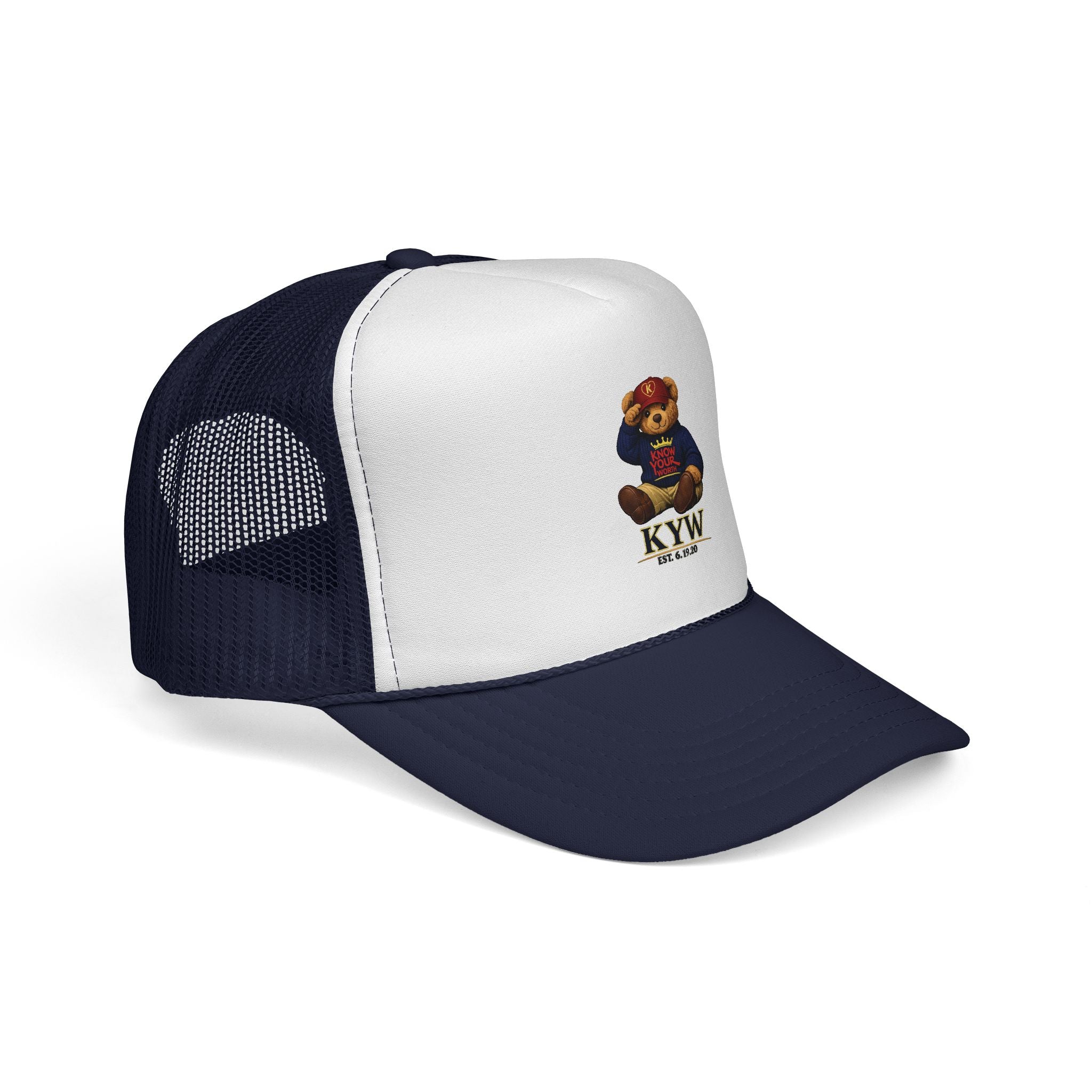 Trucker Cap - Teddy Bear Graffiti "Know Your Worth" Mesh Hat