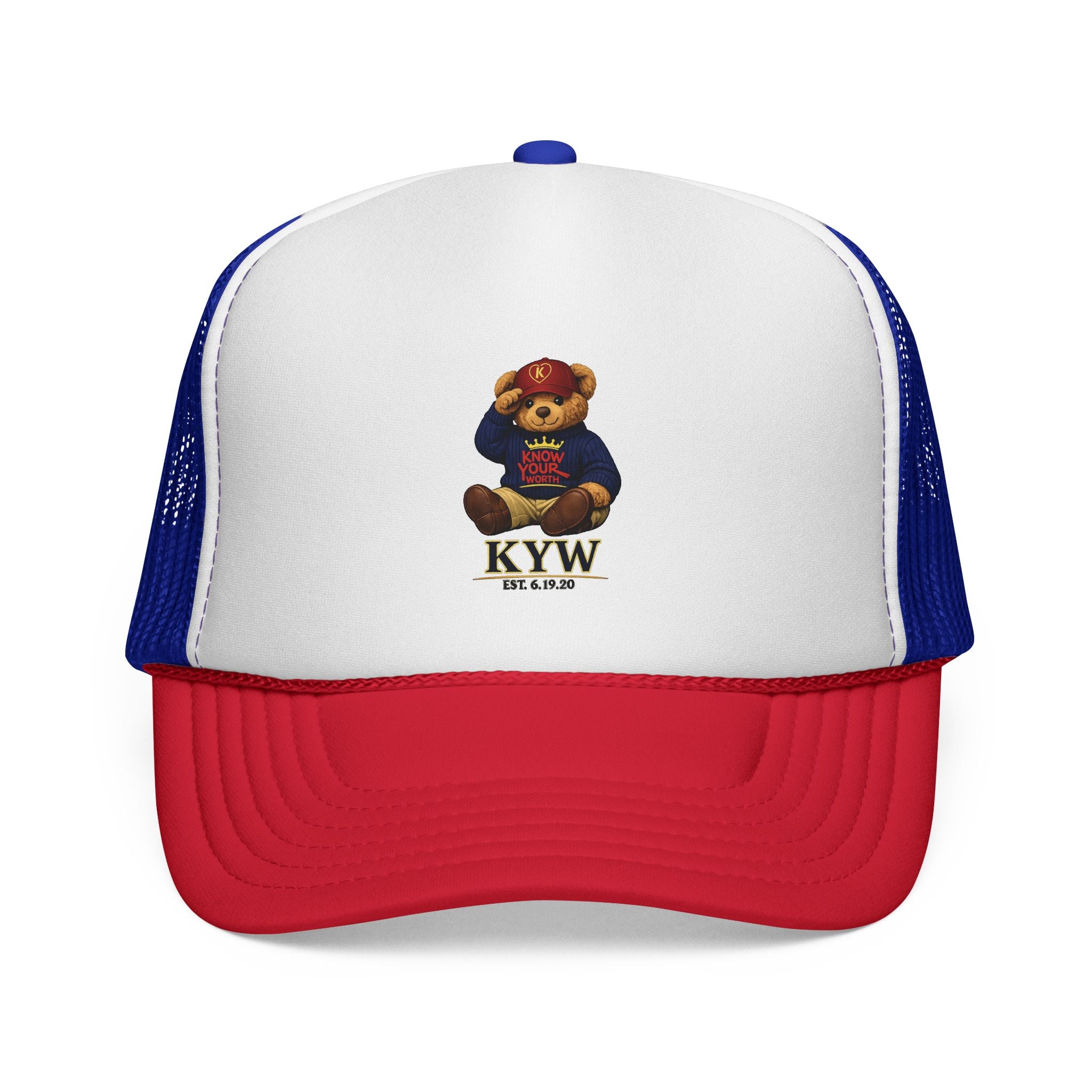 Trucker Cap - Teddy Bear Graffiti "Know Your Worth" Mesh Hat