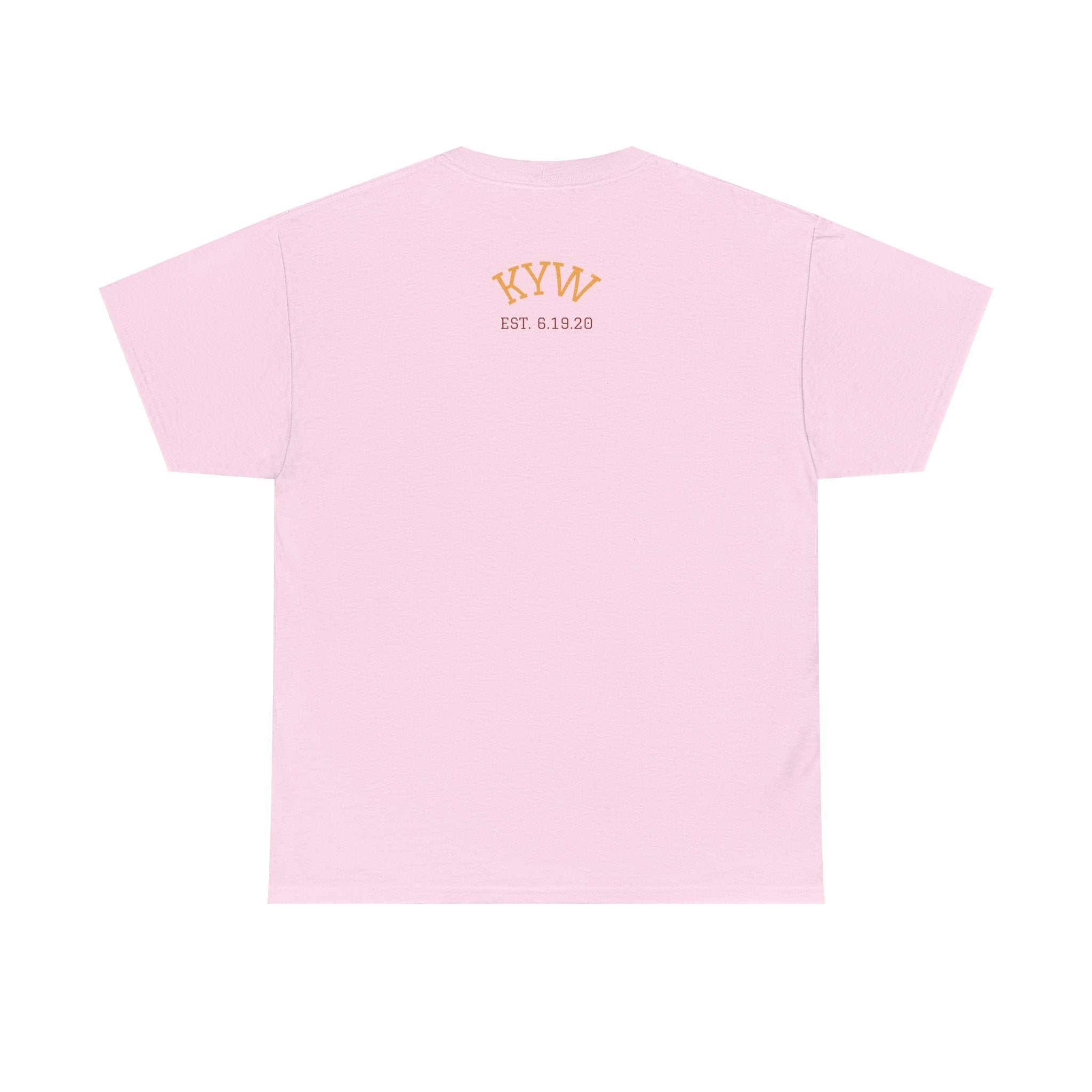 KYW — Inspirational Gold & Burgundy Crown Graphic Pink Tee