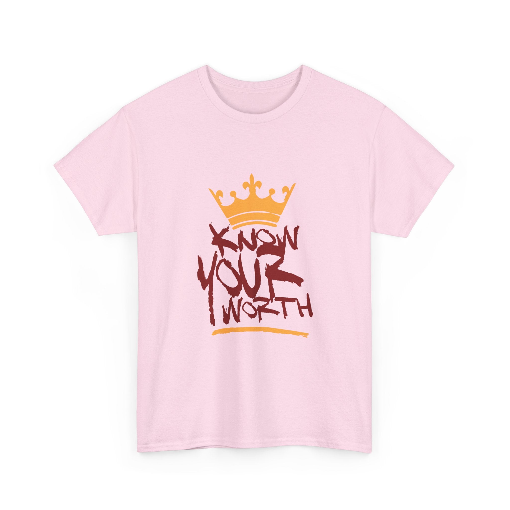 KYW — Inspirational Gold & Burgundy Crown Graphic Pink Tee
