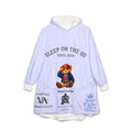 Know Your Worth Hooded Blanket — 'Sleep On The Go / Sleep In Class' Cozy Wearable Blanket with Teddy & Cat Designs