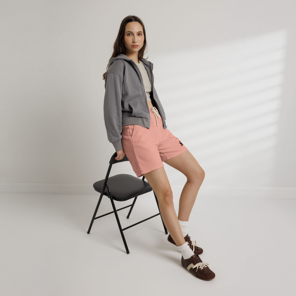 Embroidered - Know Your Worth Est. 61920 - Teddy Bear Fleece Sweat Shorts — Lightweight Garment-Dyed Lounge Shorts