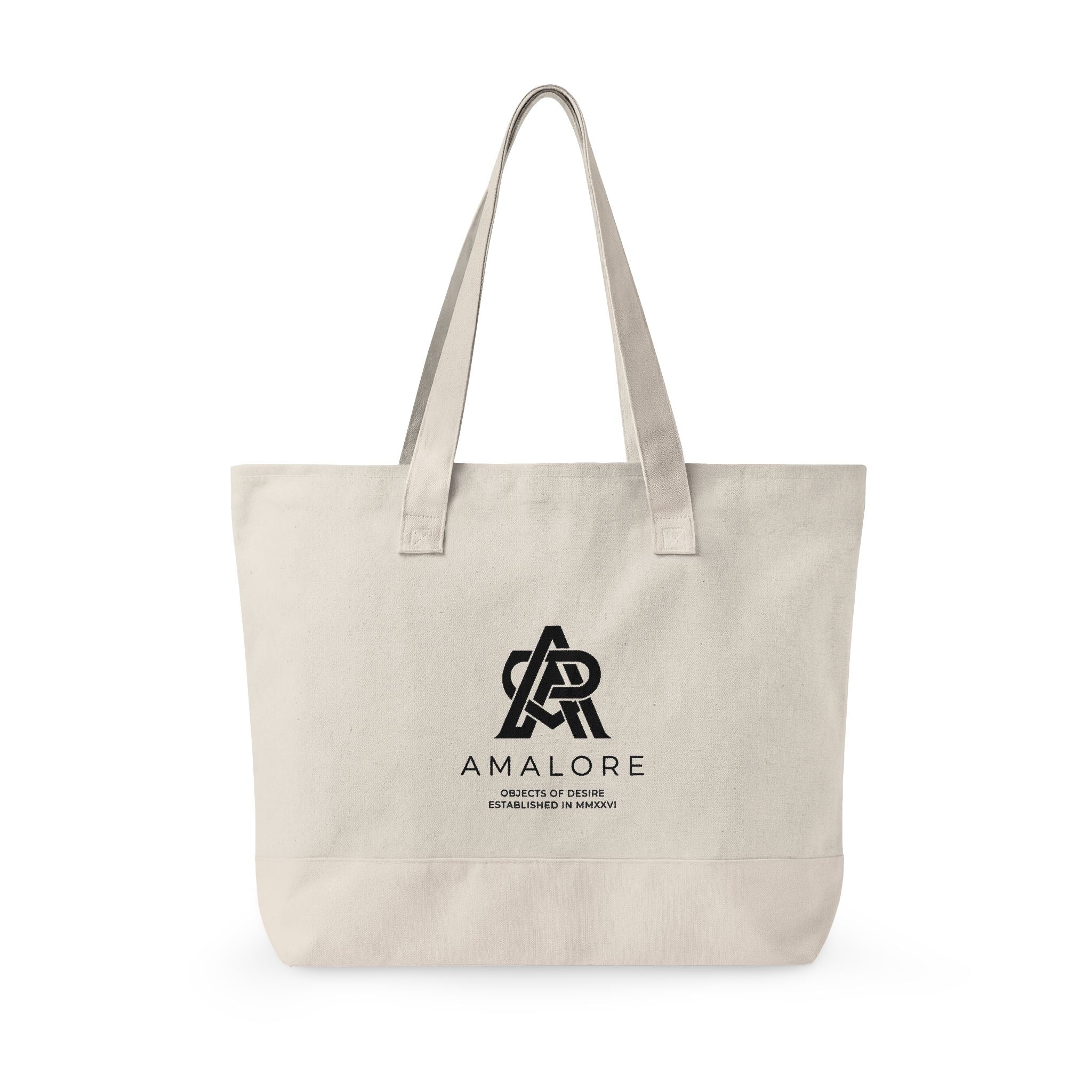 Amalore Canvas Tote Bag — Zippered Beach & Market Tote