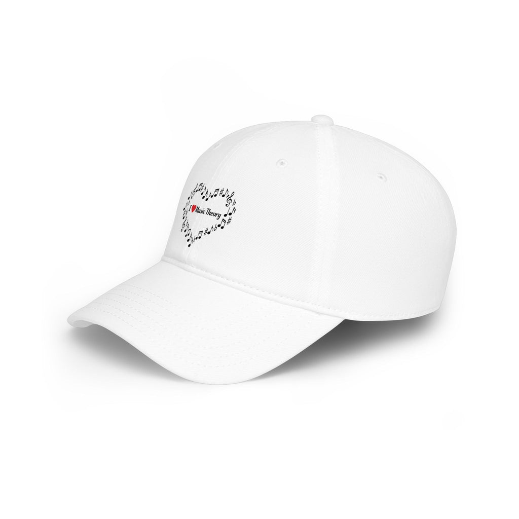 I Love Music Theory - White Low Profile Baseball Cap