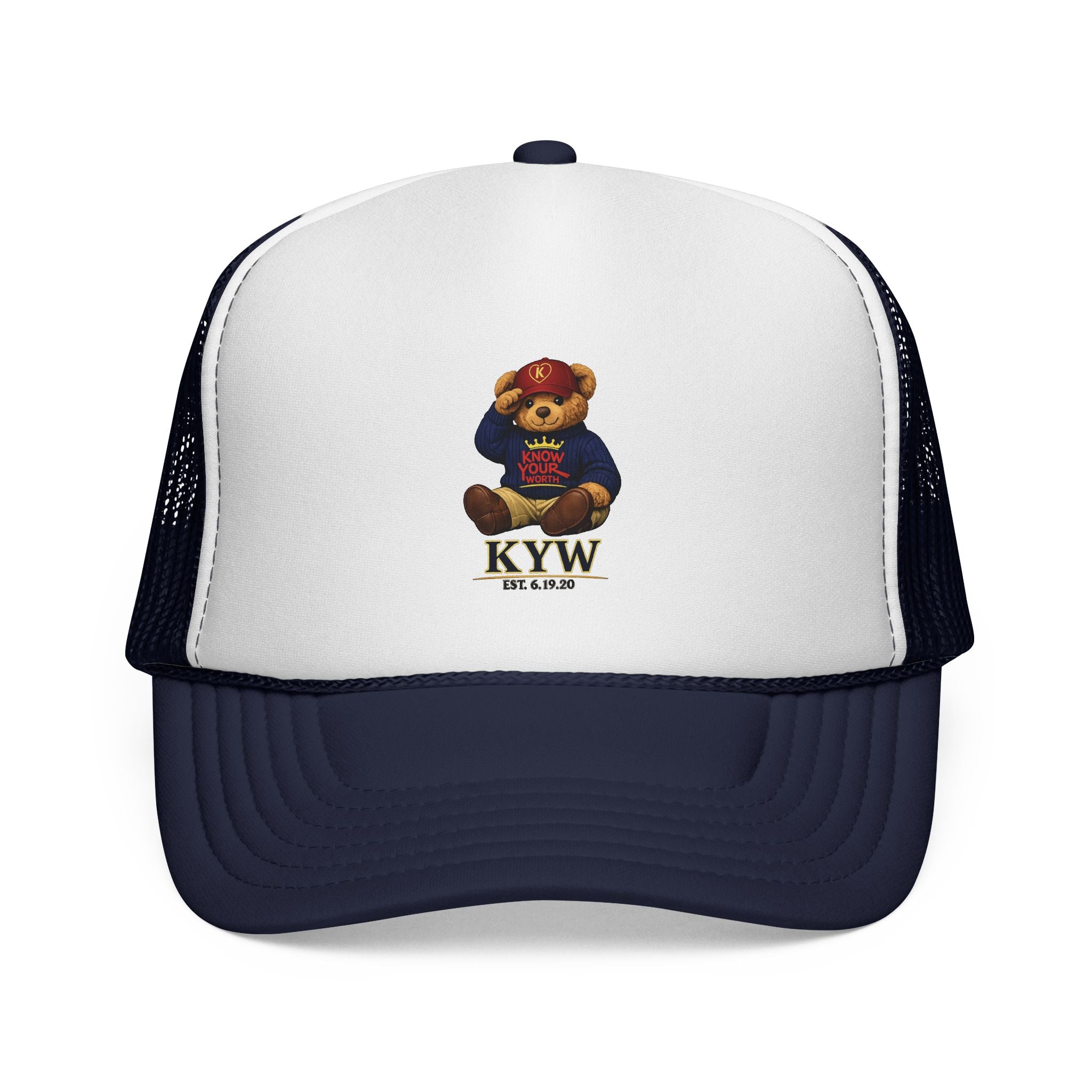 Trucker Cap - Teddy Bear Graffiti "Know Your Worth" Mesh Hat
