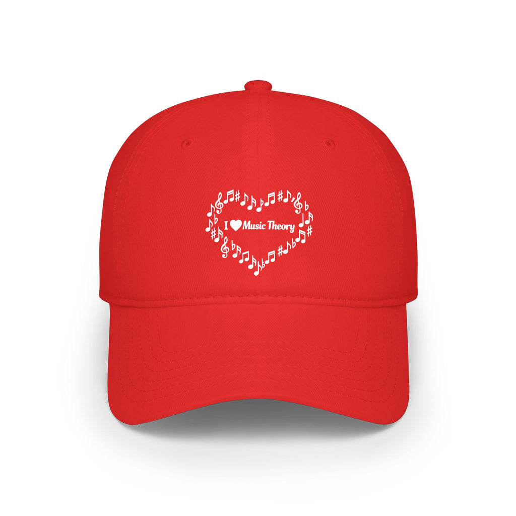 I Love Music Theory - Red Low Profile Baseball Cap