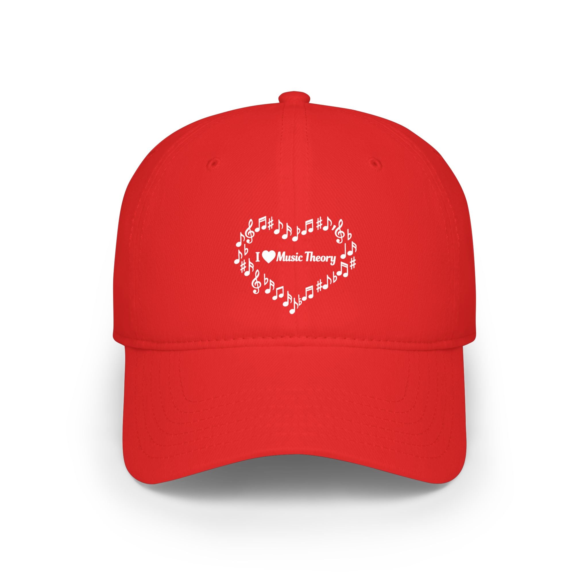I Love Music Theory - Red Low Profile Baseball Cap