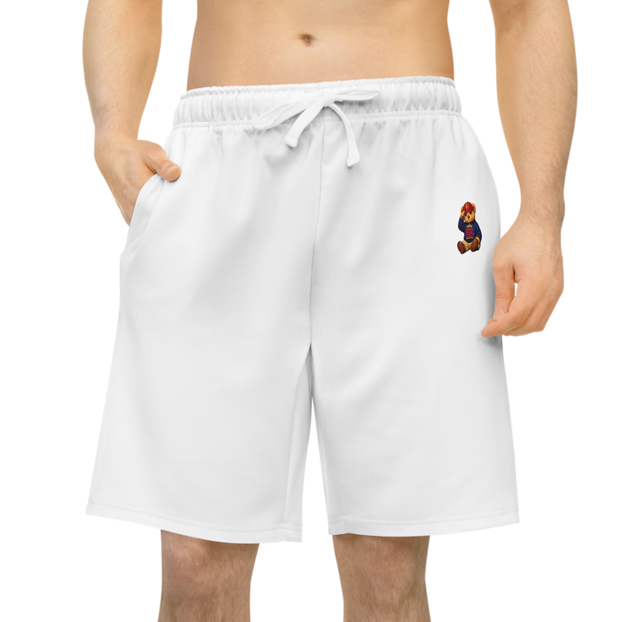 Embroidered Cozy - Know Your Worth Est. 61920 - Teddy Bear Athletic Shorts