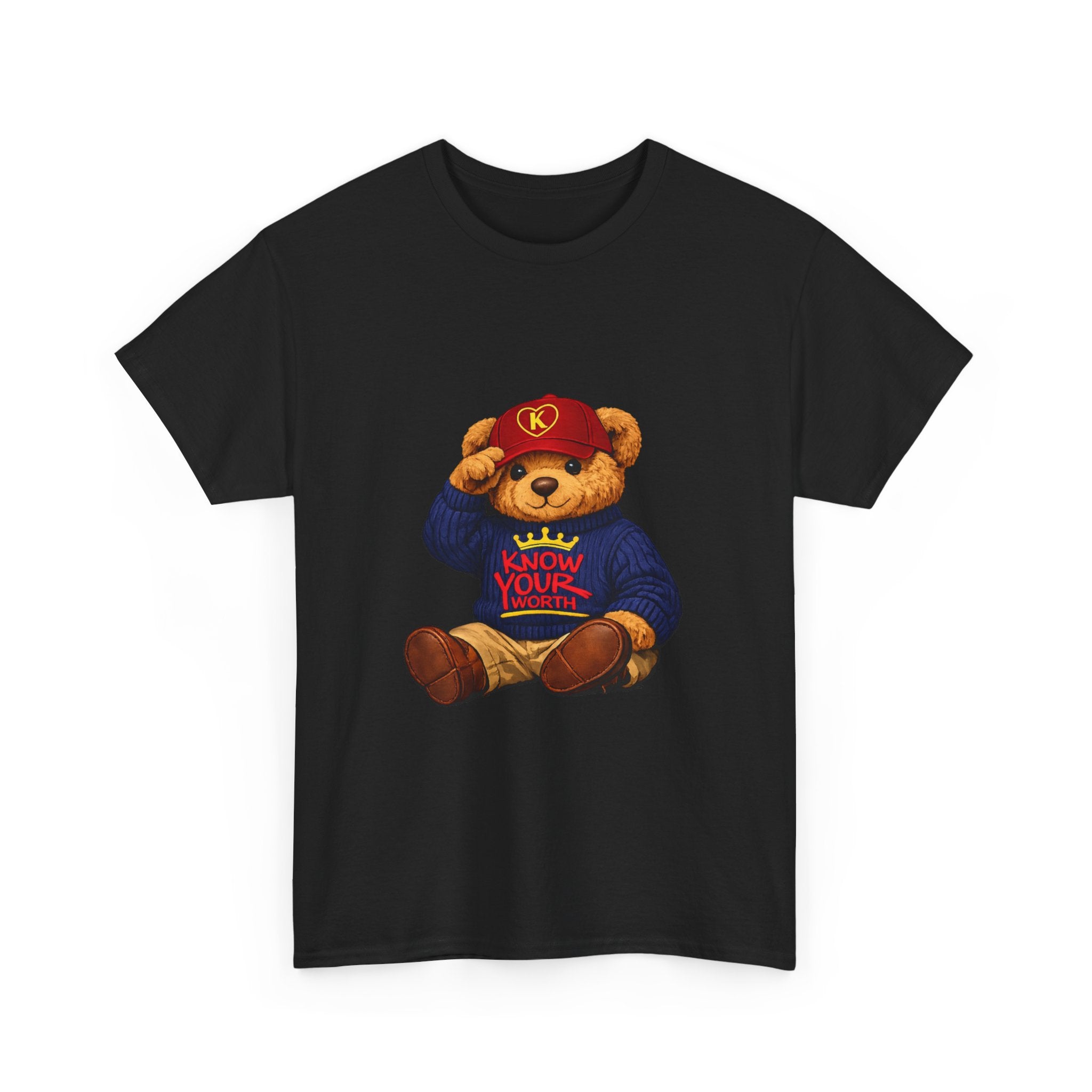 Know Your Worth — Inspirational Big Teddy Bear Graphic Tee