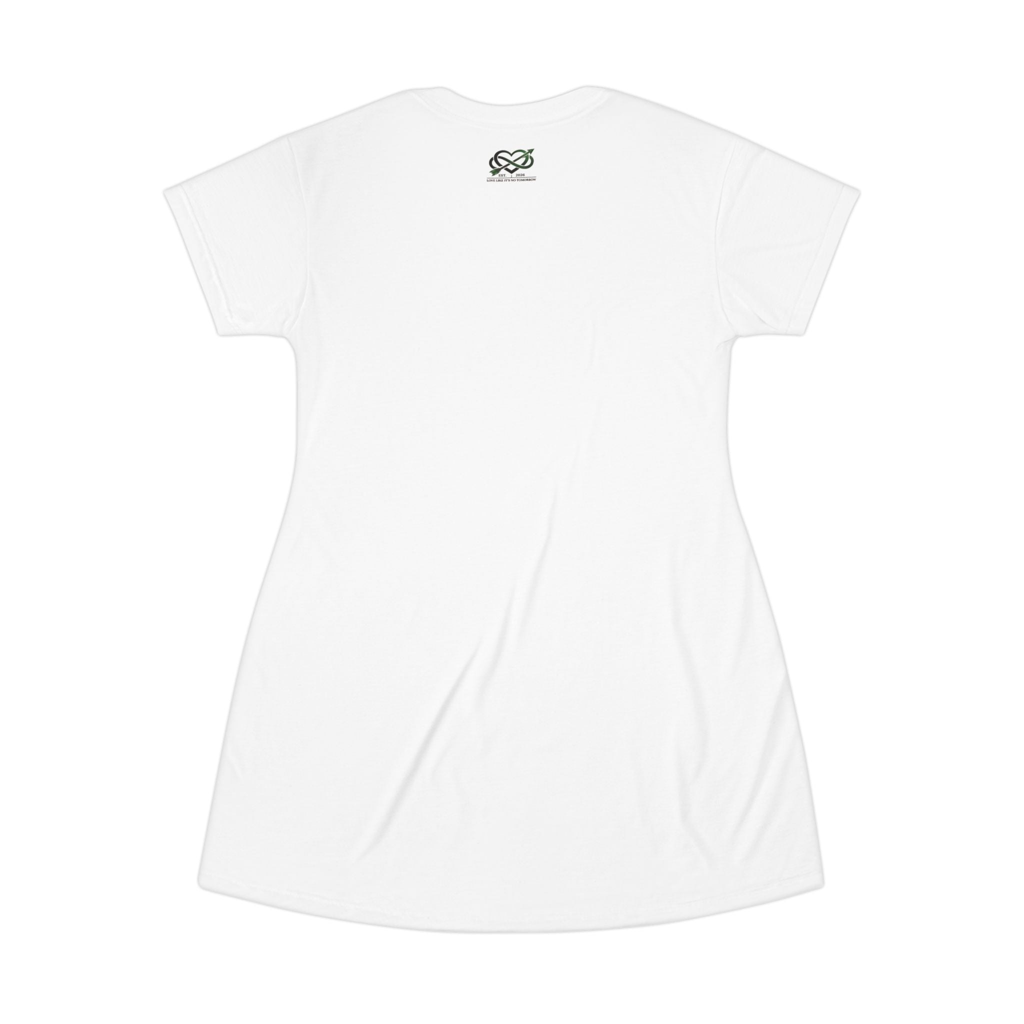 Love Like It's No Tomorrow Logo T‑Shirt Dress — Minimalist Casual AOP Dress