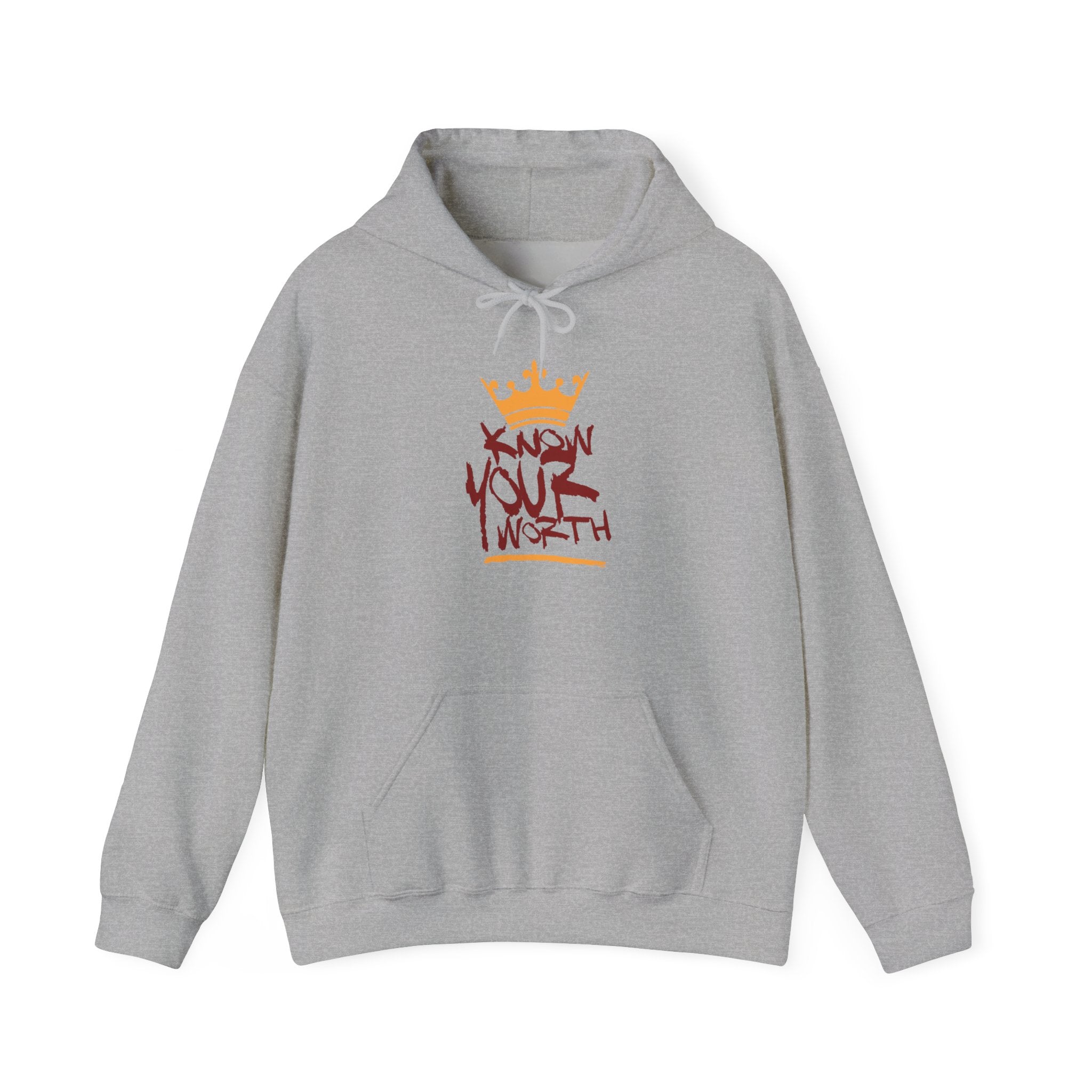 KYW — Inspirational Gold & Burgundy Crown Graphic Hoodie