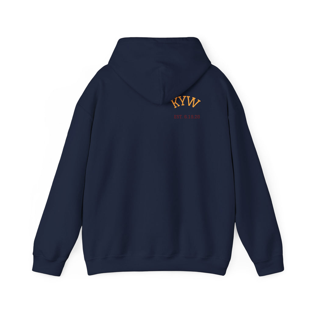 KYW — Inspirational Gold & Burgundy Crown Graphic Hoodie