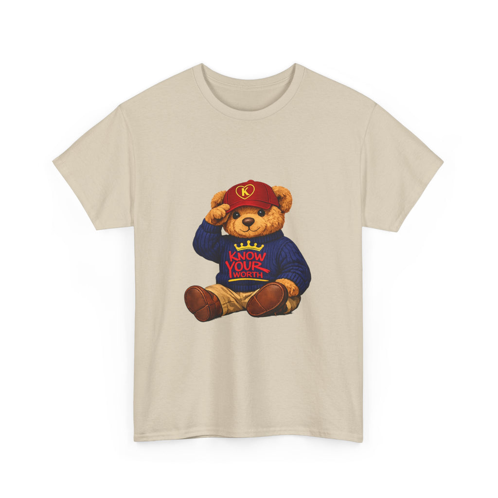 Know Your Worth — Inspirational Big Teddy Bear Graphic Tee
