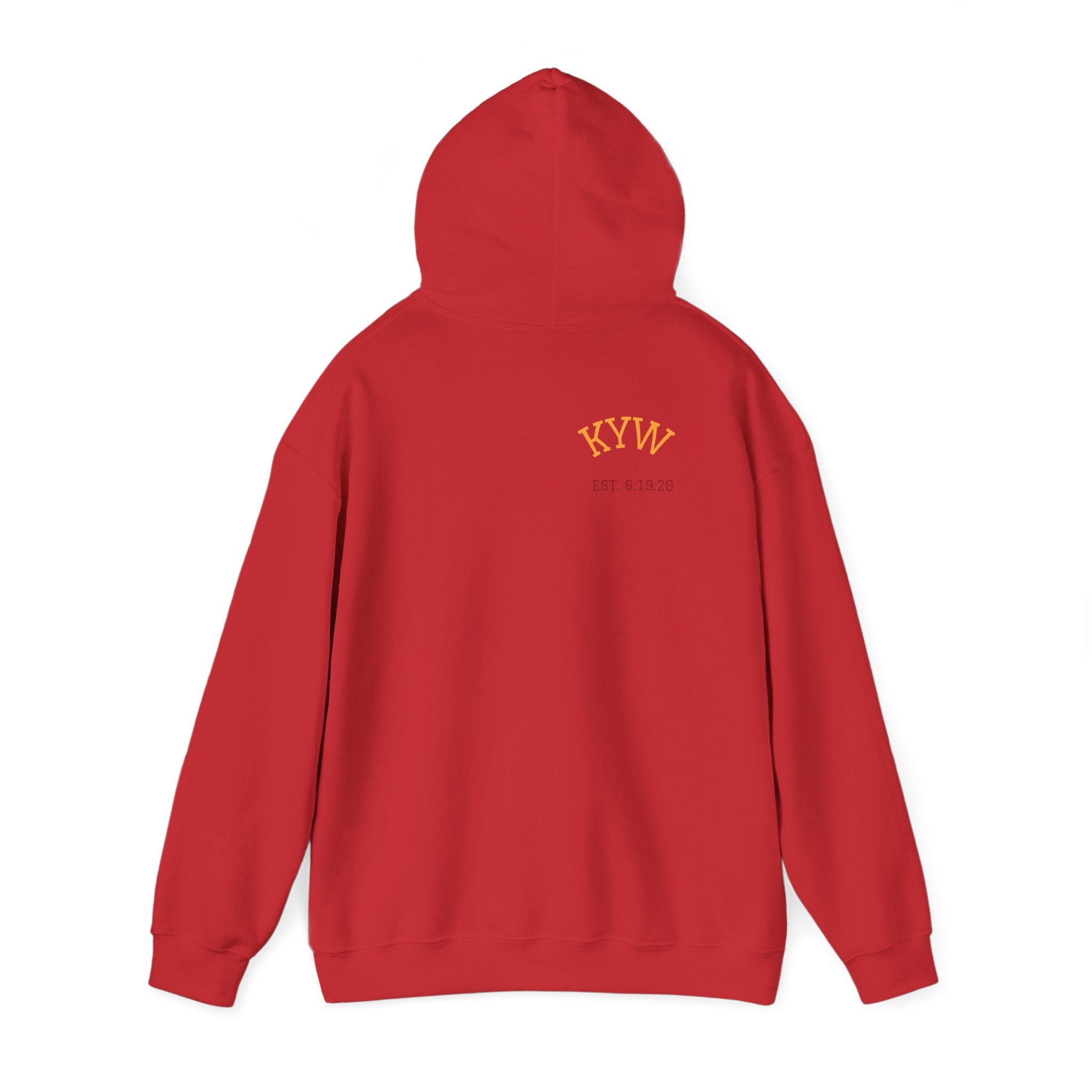 KYW — Inspirational Gold & Burgundy Crown Graphic Hoodie