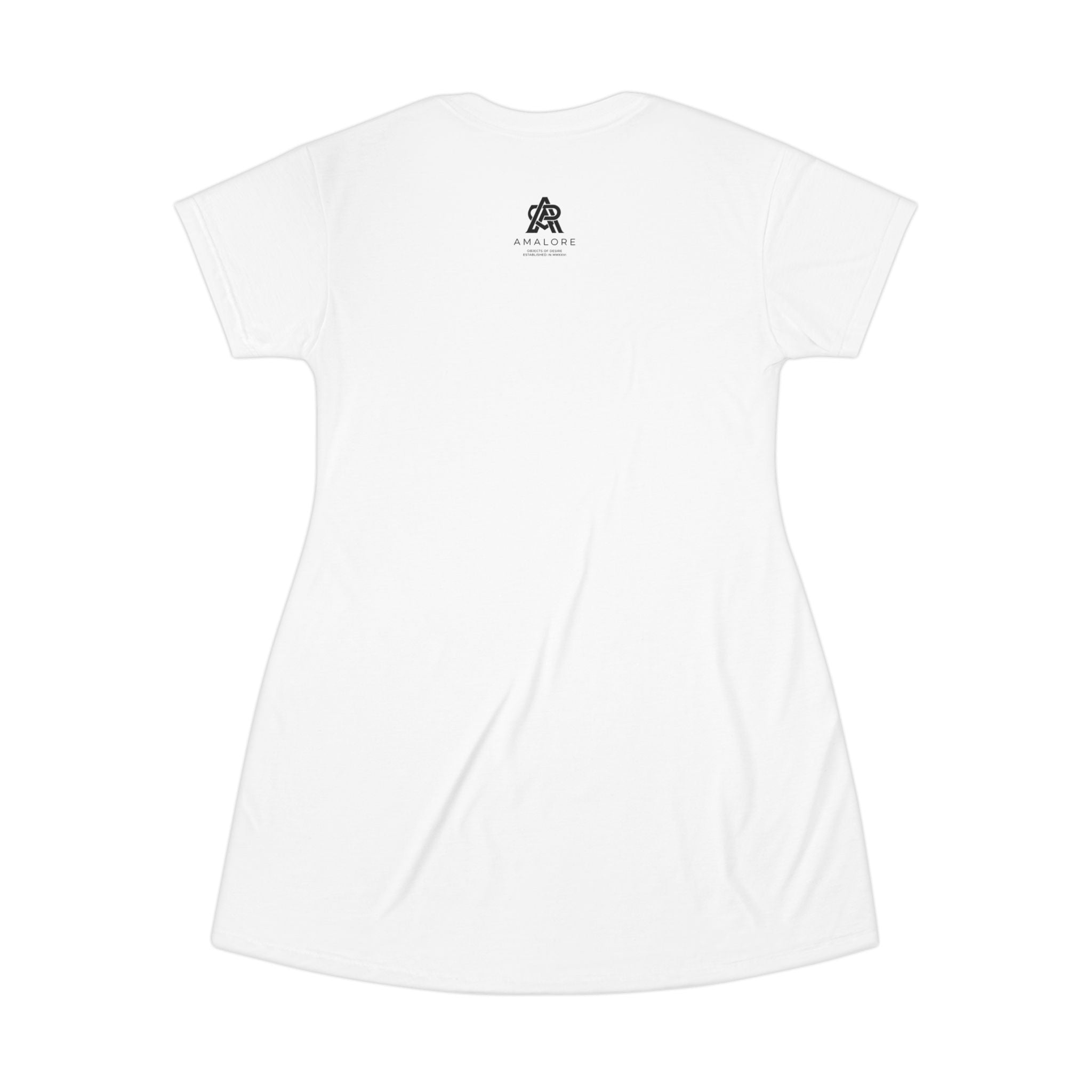 Amalore Logo T‑Shirt Dress — Minimalist Casual AOP Dress