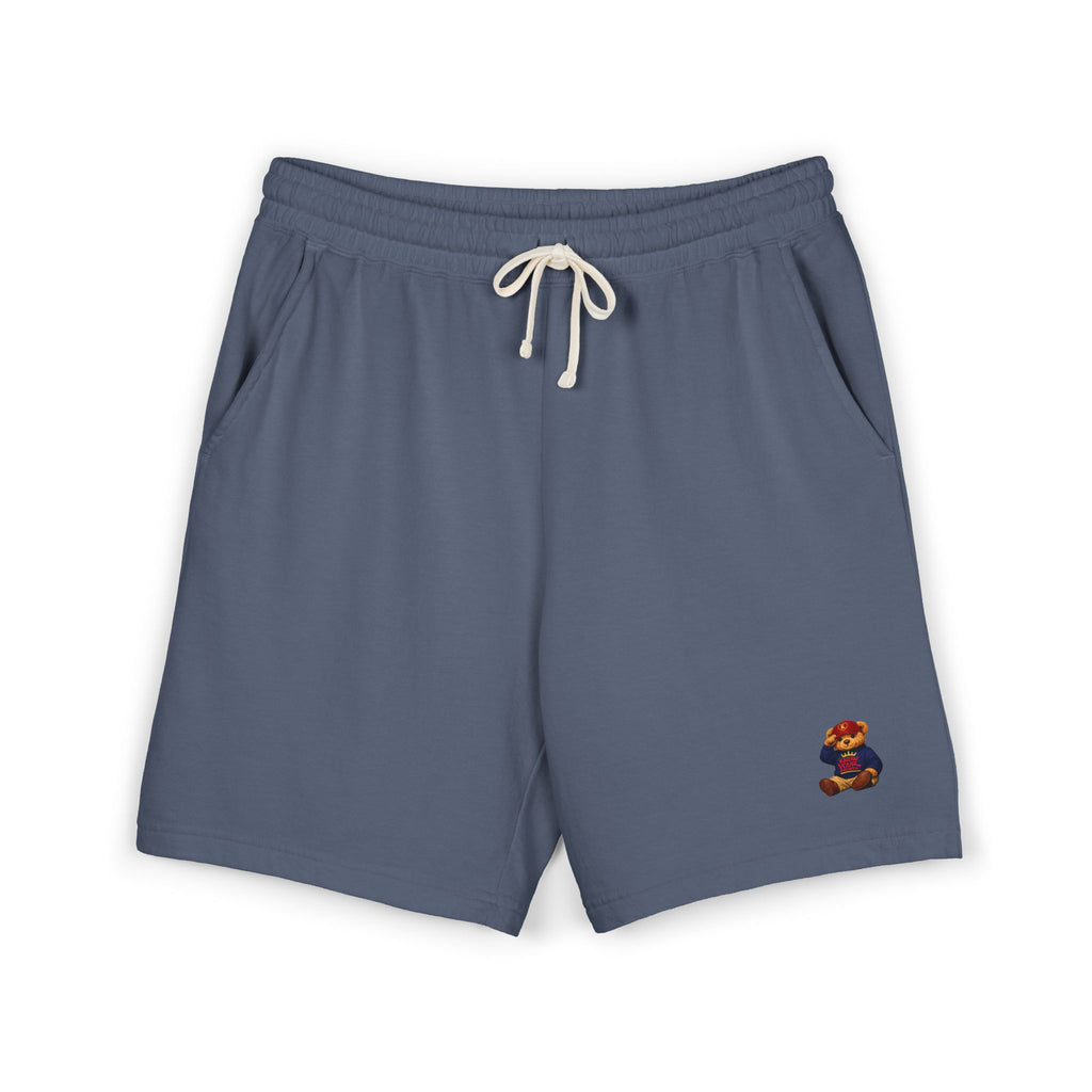 Embroidered - Know Your Worth Est. 61920 - Teddy Bear Fleece Sweat Shorts — Lightweight Garment-Dyed Lounge Shorts