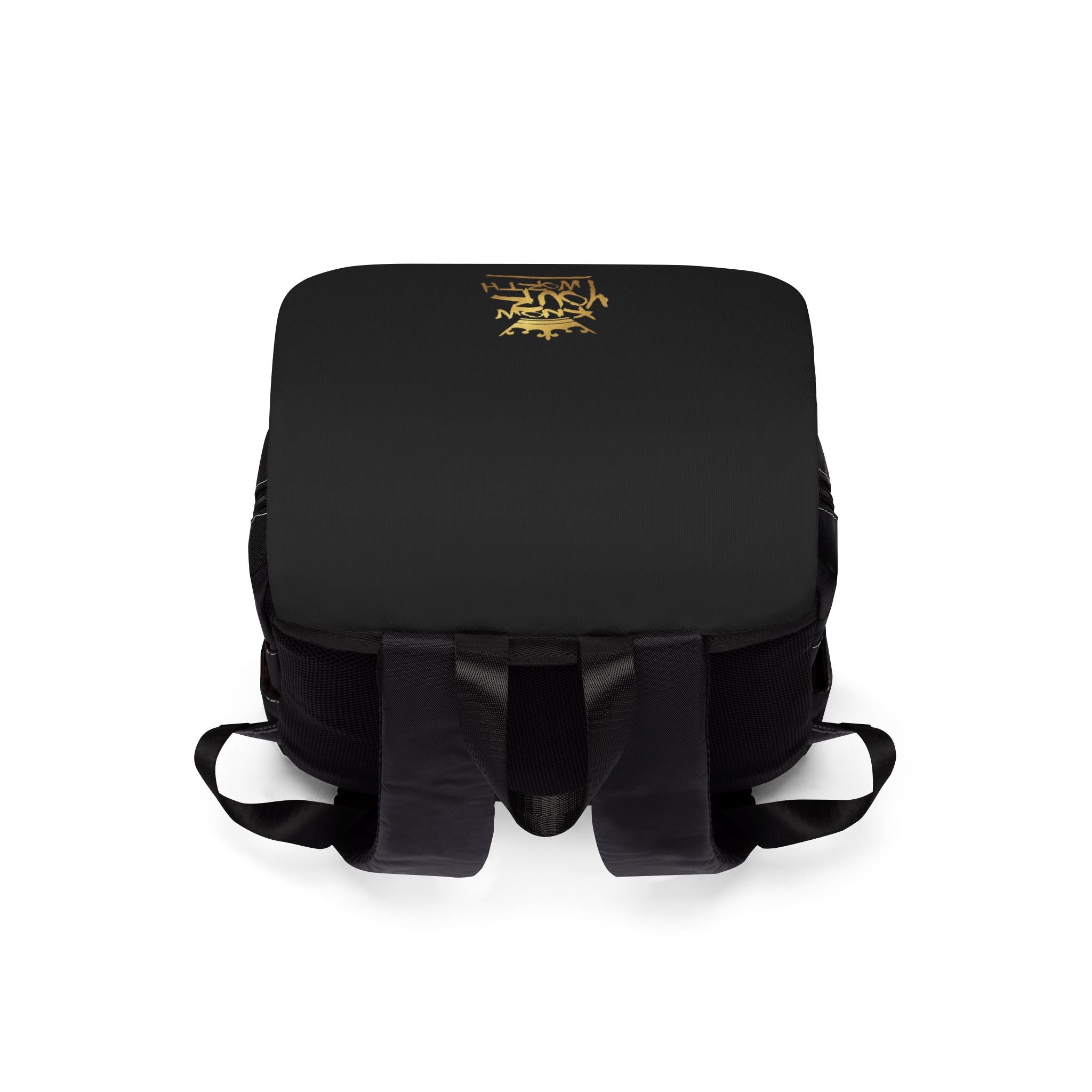 Know Your Worth Designer Gold Crown Casual Shoulder Backpack