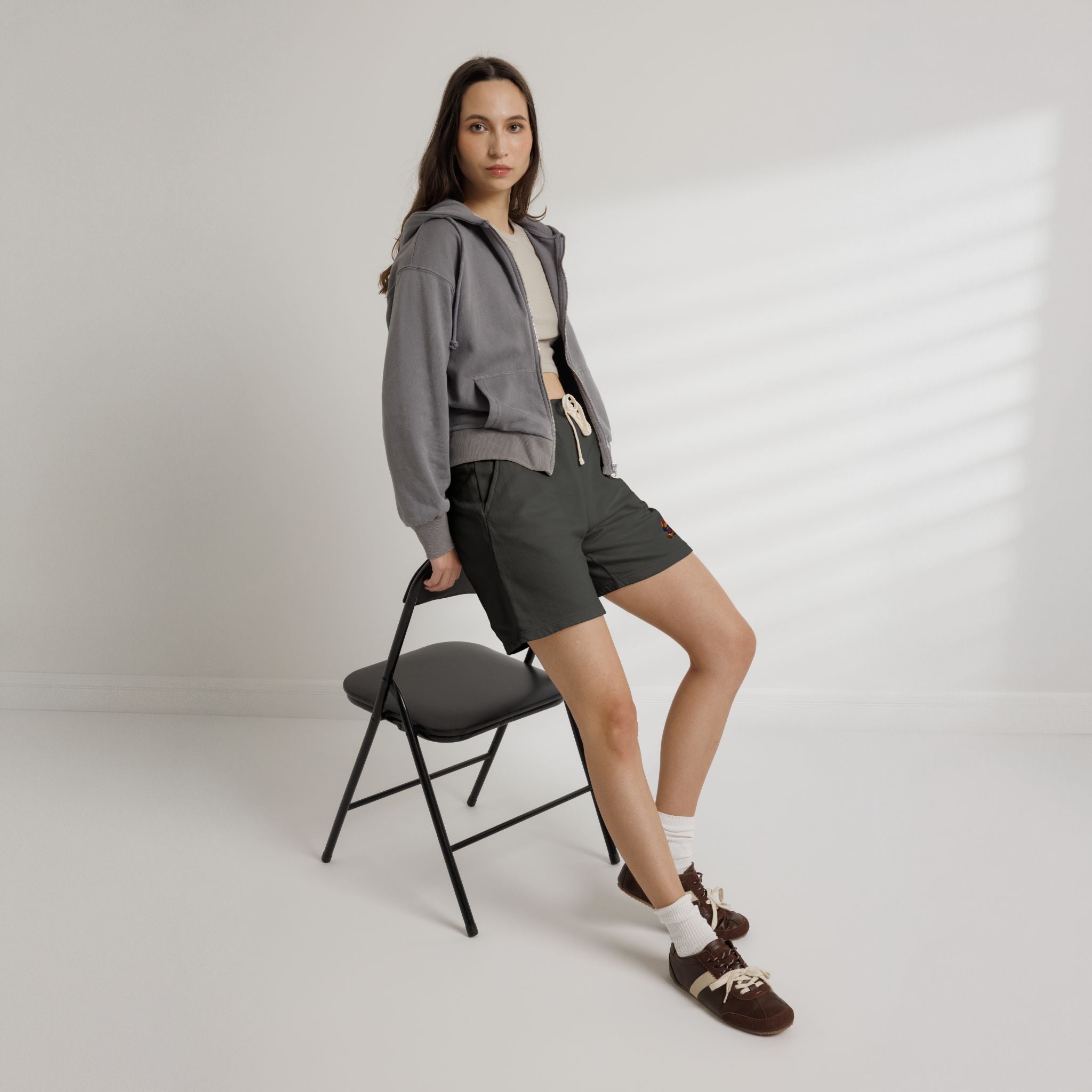 Embroidered - Know Your Worth Est. 61920 - Teddy Bear Fleece Sweat Shorts — Lightweight Garment-Dyed Lounge Shorts