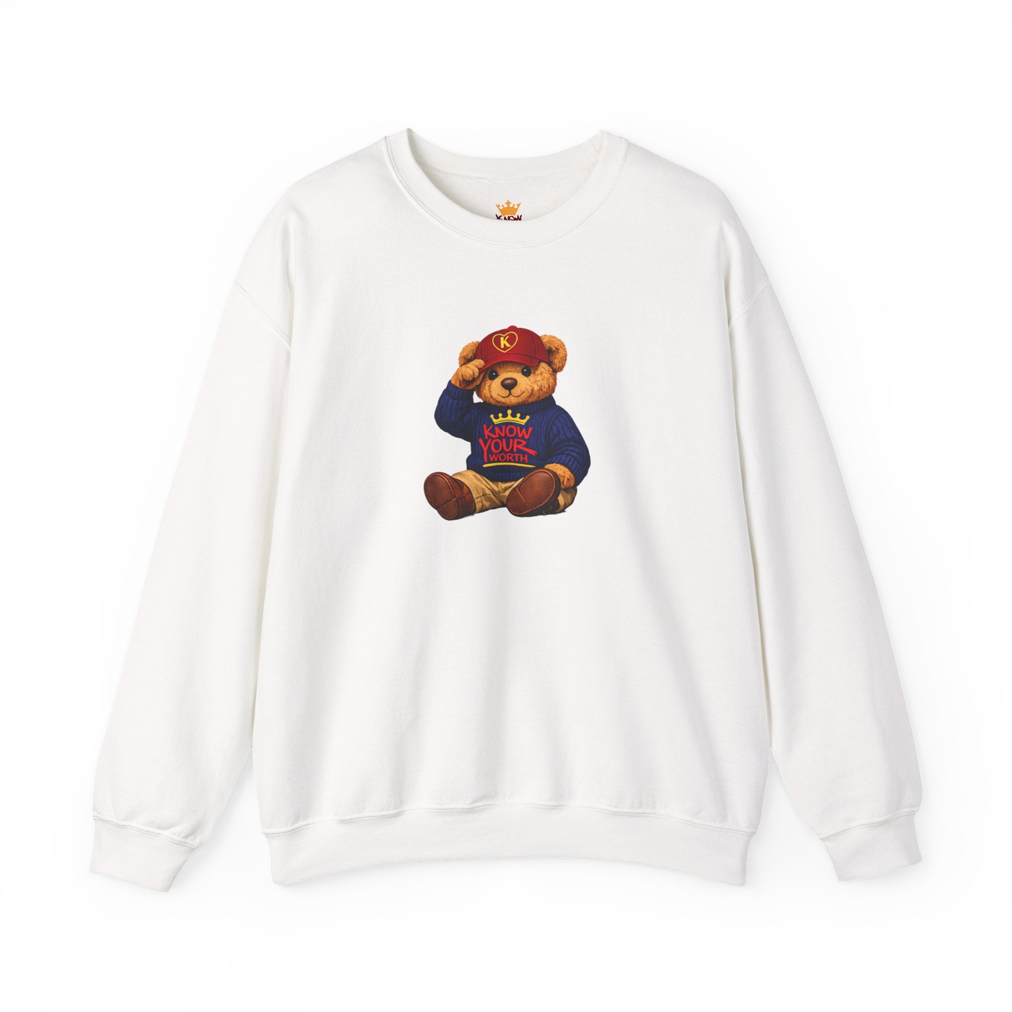Know Your Worth - Royal KYW Bear Graphic - Crewneck Sweatshirt